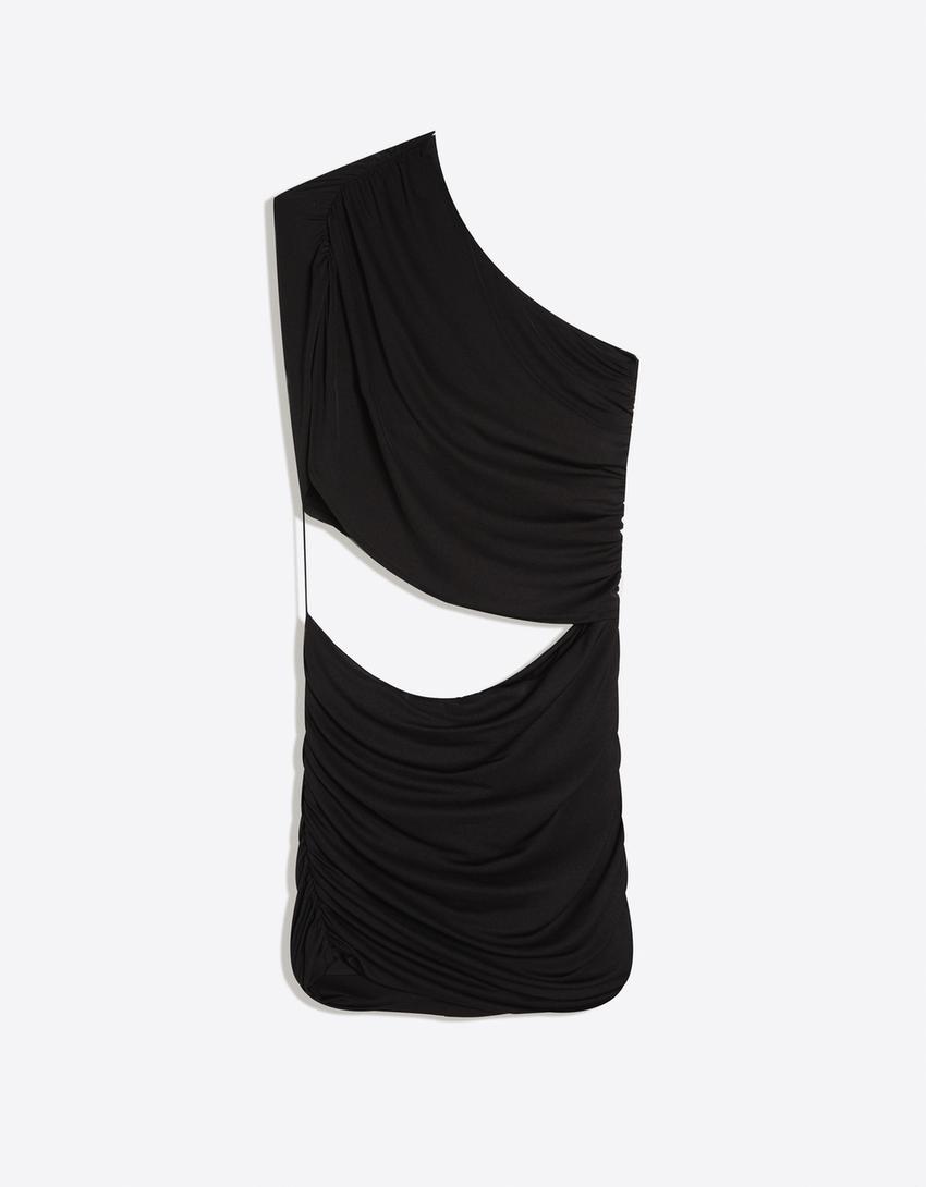 Vestido mini cut out-Negro