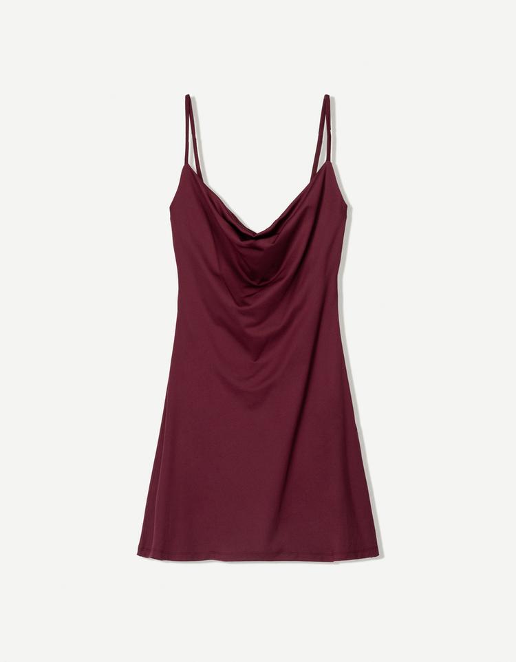 Mini dress with cowl neckline