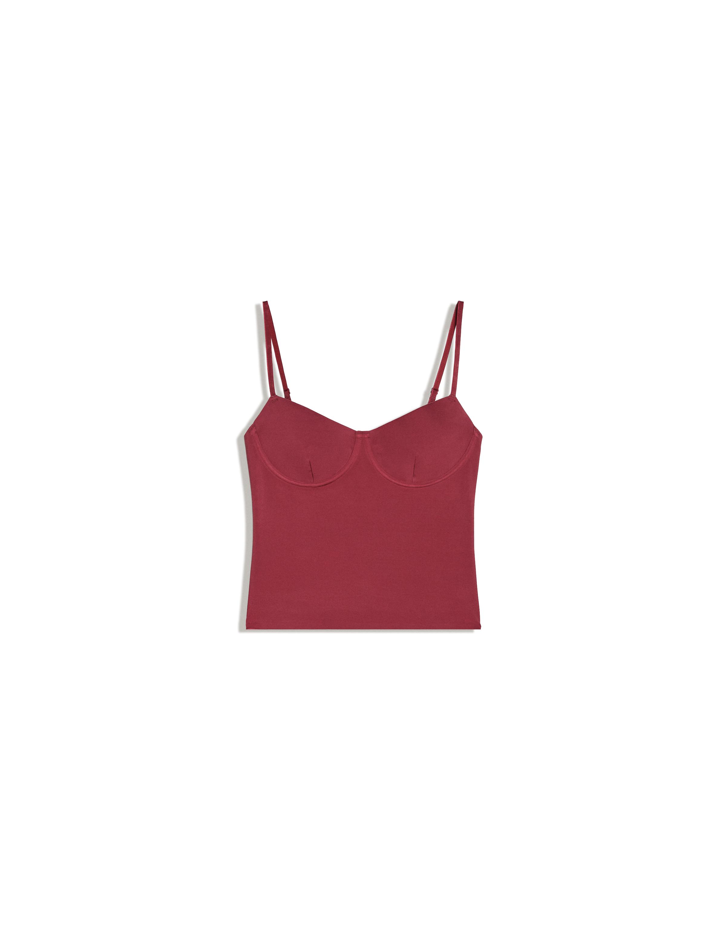 Sweetheart neckline camisole top — Red