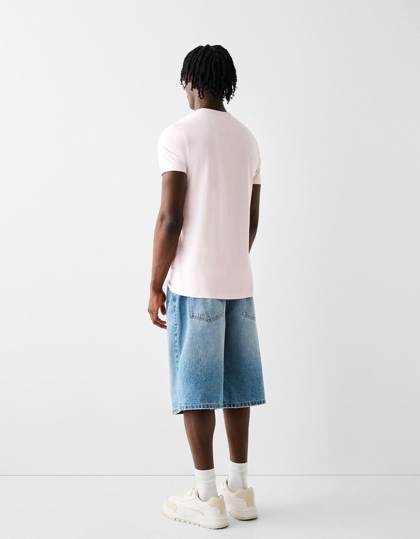 T-shirt manches courtes regular fit-Rose-1