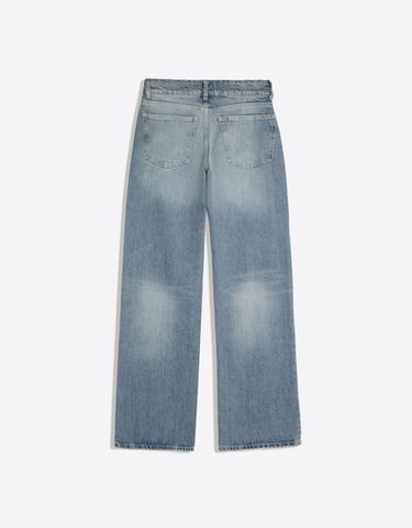 Mid-waist straight-leg turn-up jeans — Washed out blue 6