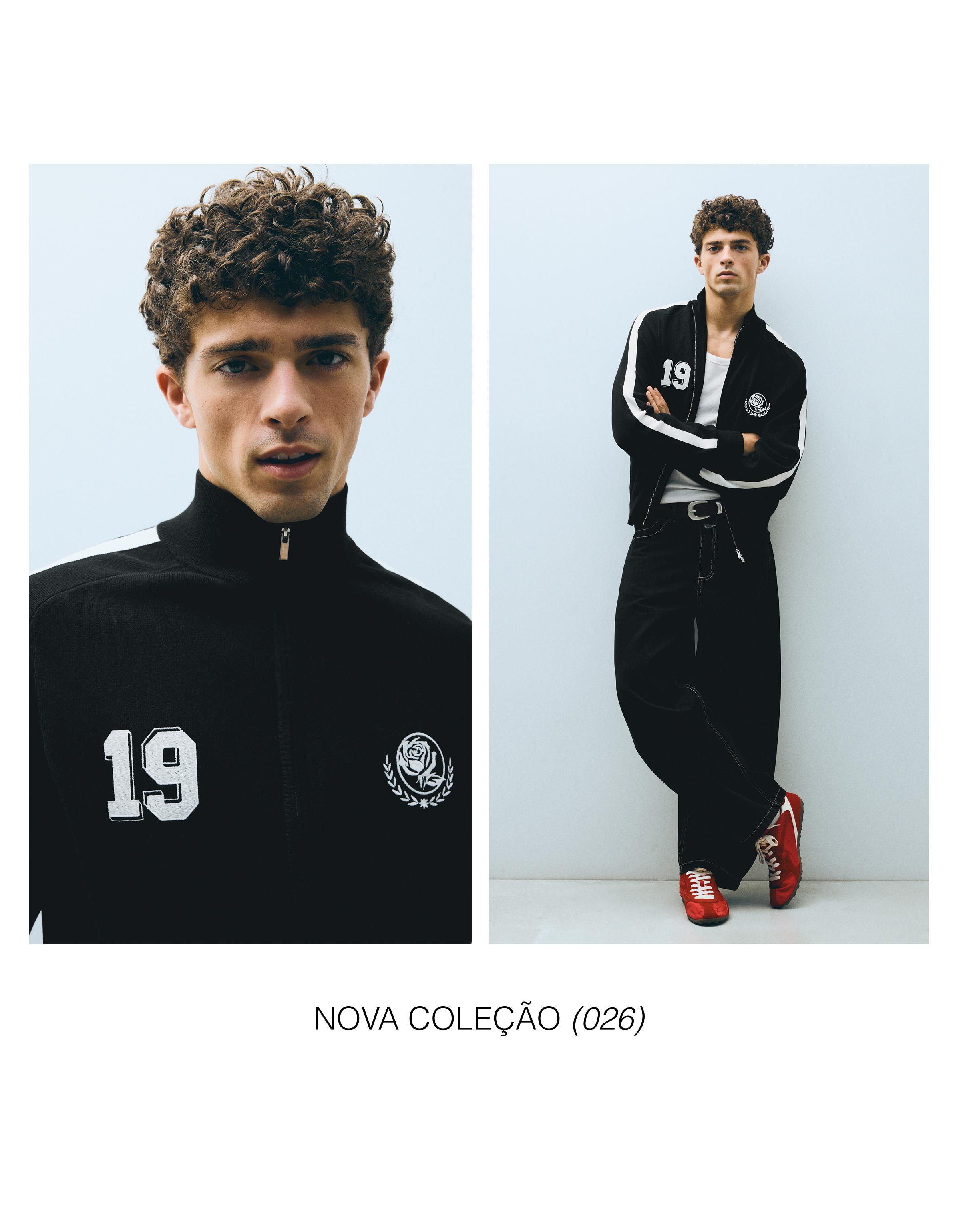 Embroidered zip-up jacket — Black