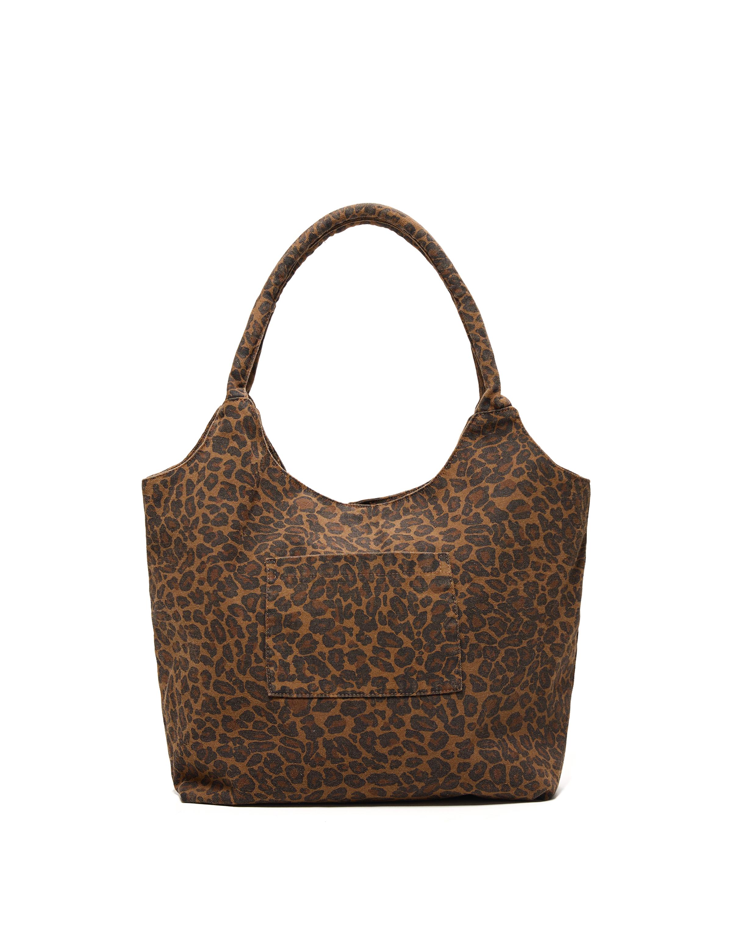 Printed twill bag — Brown