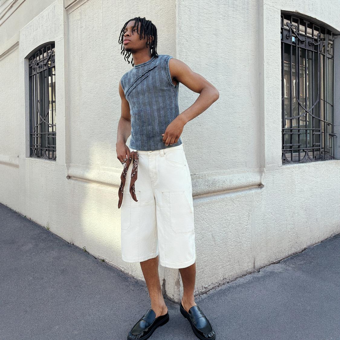 Faded-effect gilet