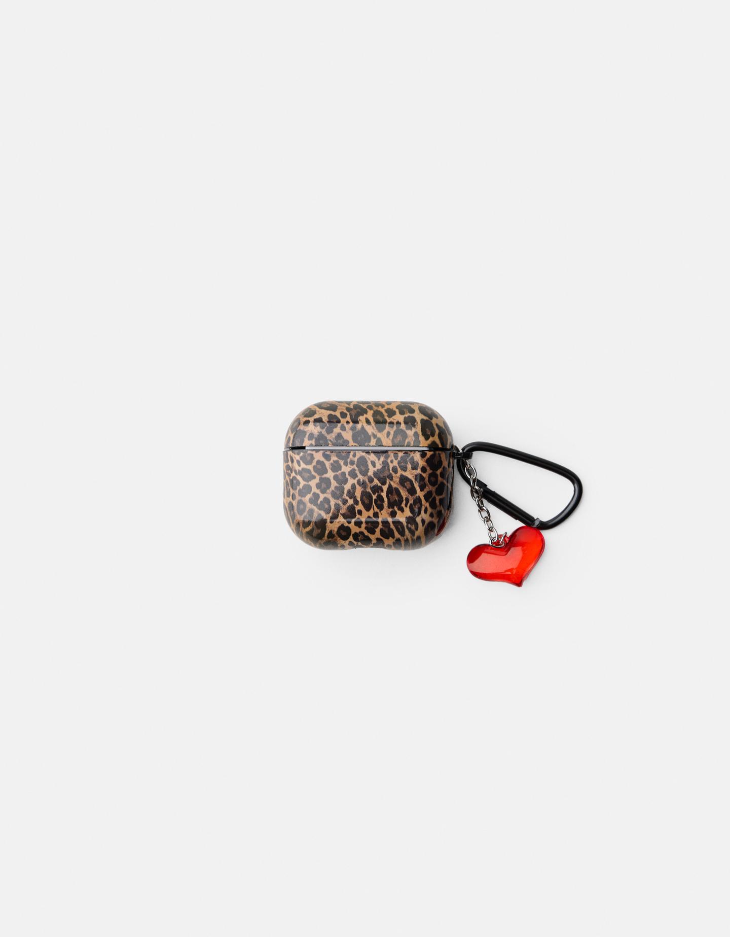 Bershka Funda Airpods Animal Print Mujer Airpod Marrón