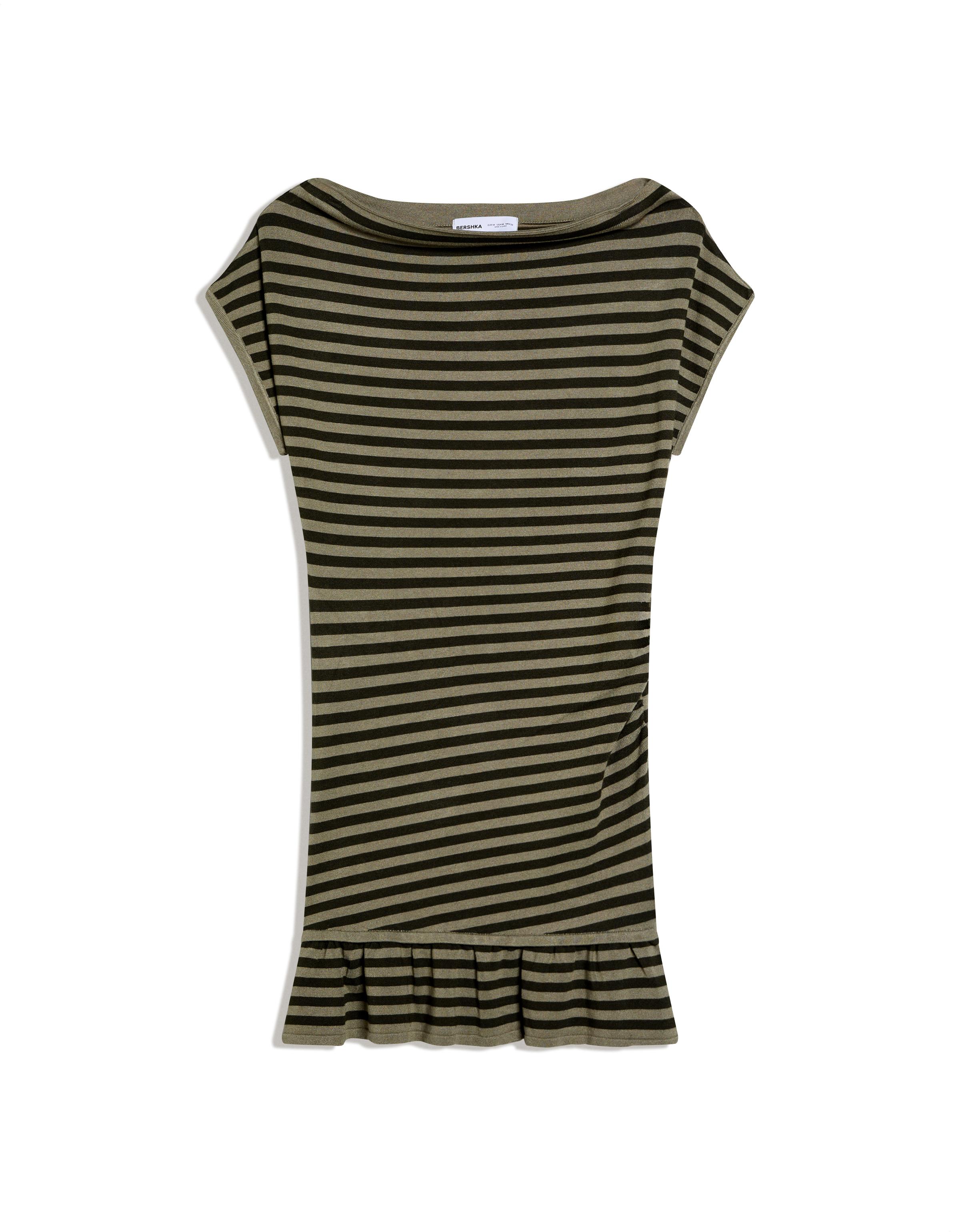 Geniş yaka mini elbise - Görsel 6