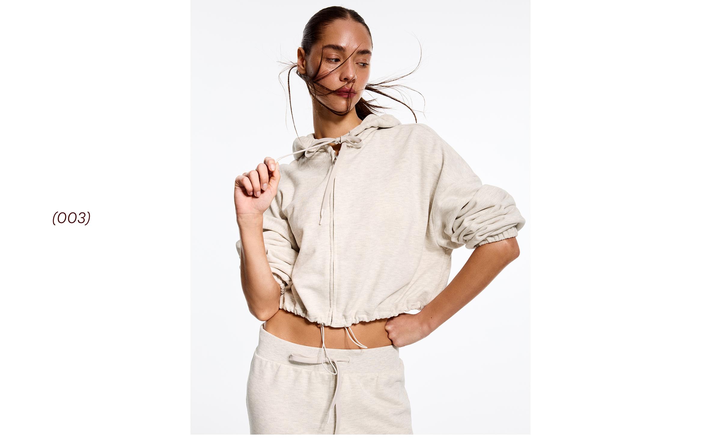Balloon zip-up hood sweatshirt — Grey