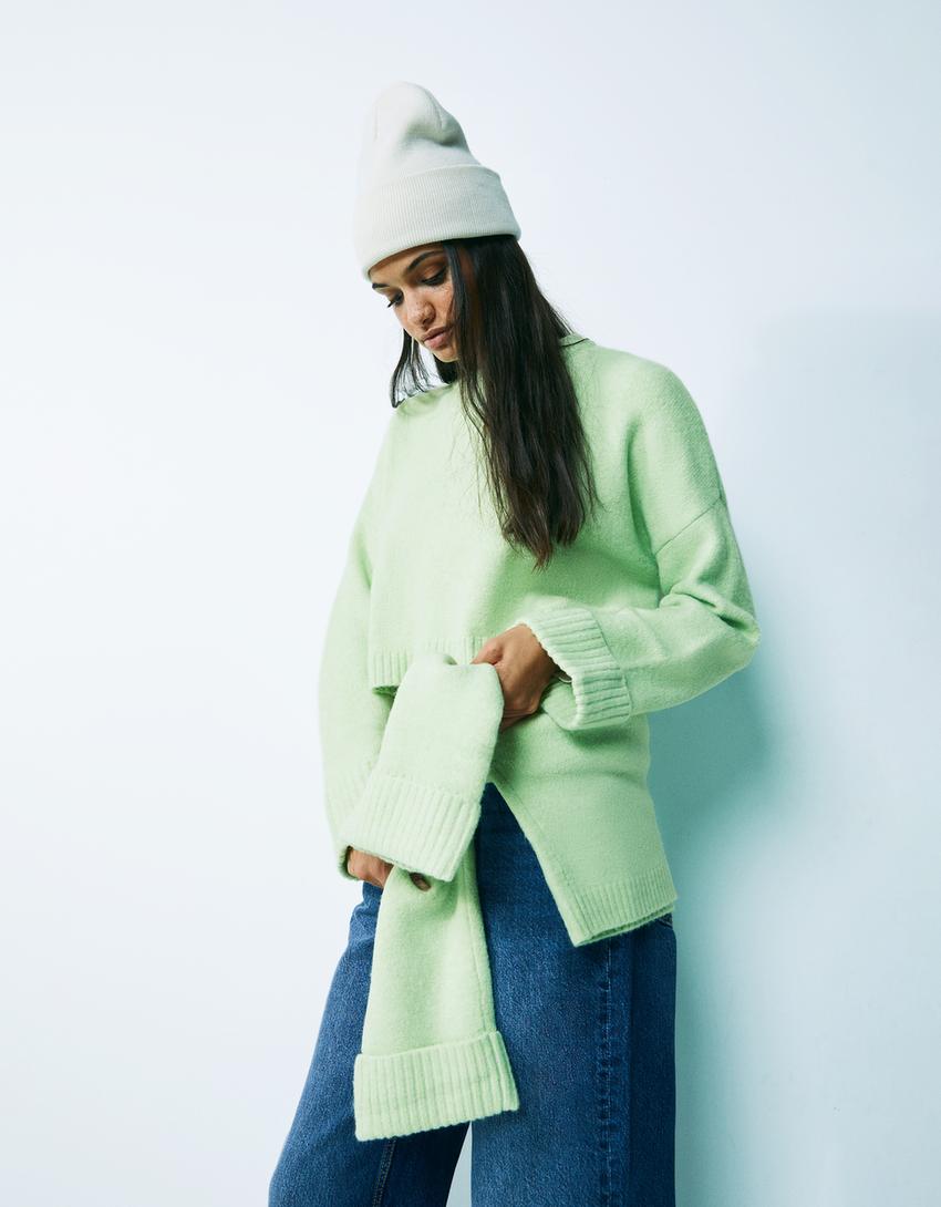 Pull court col rond-Vert-1