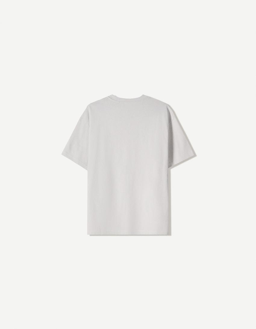 Short sleeve T-shirt with print-Grey-1