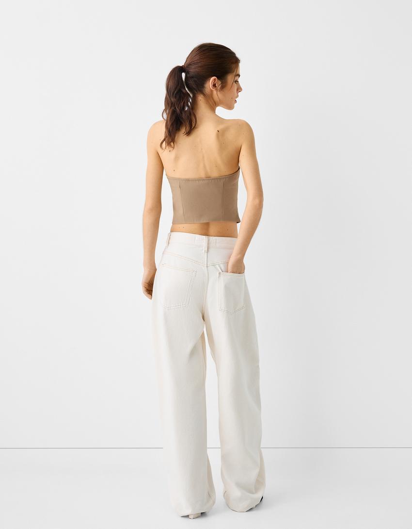 توب ضيق بأزرار-بني-1