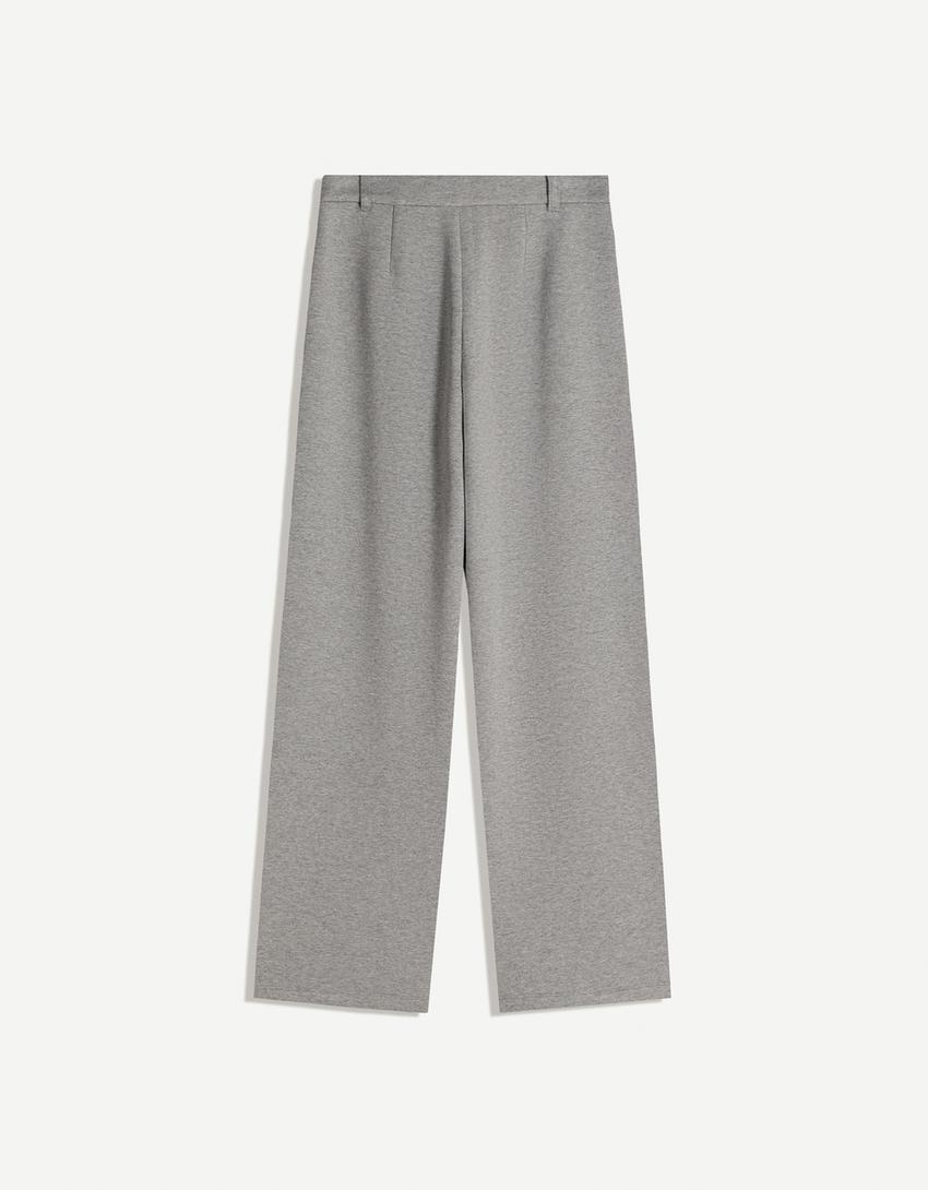 Puffärmel-Hose, tailored-Grau