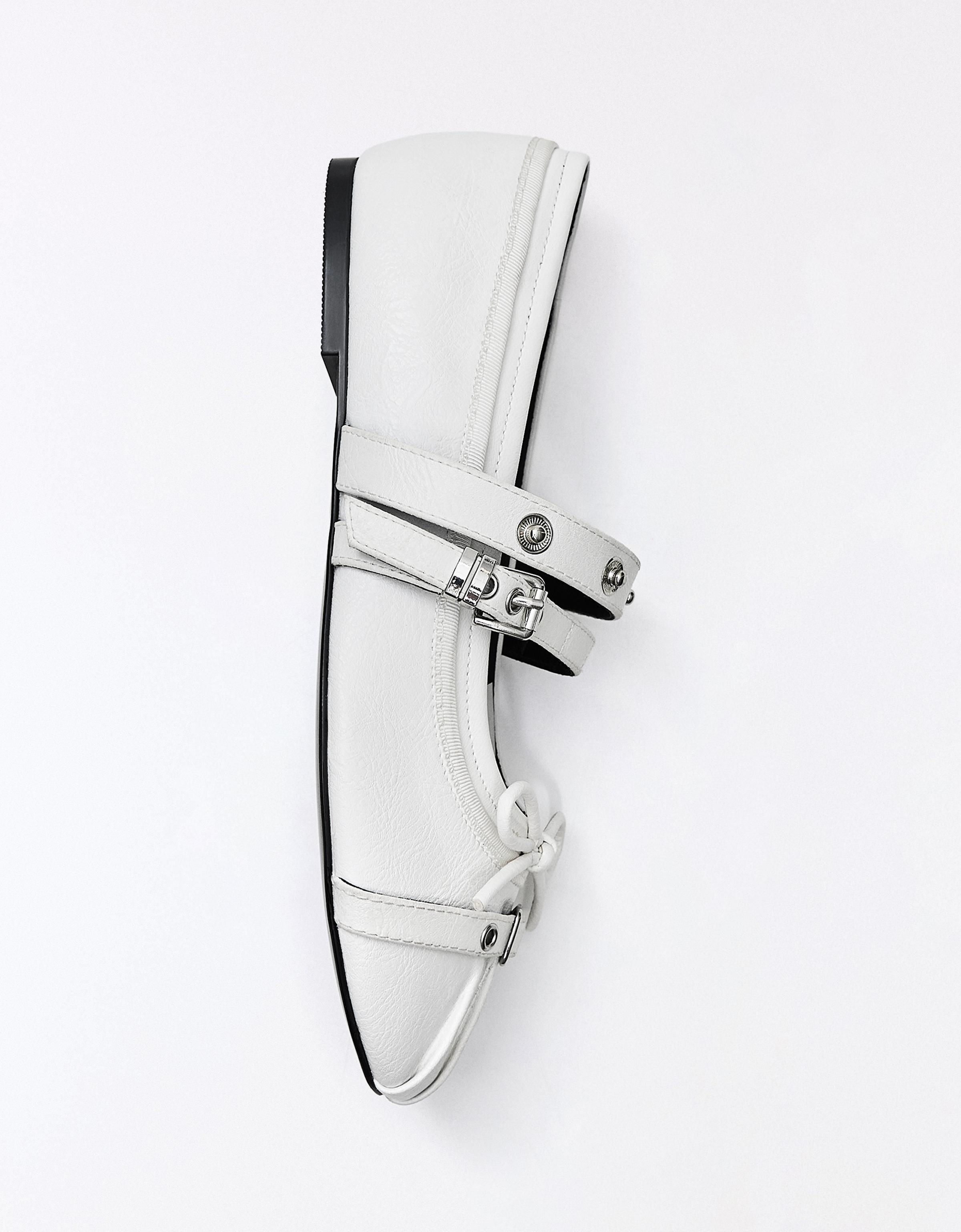 Studded ballerinas — WHITE