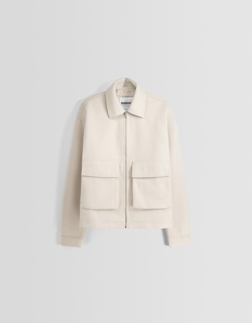 جاكيت بملمس لباد-رملي-4