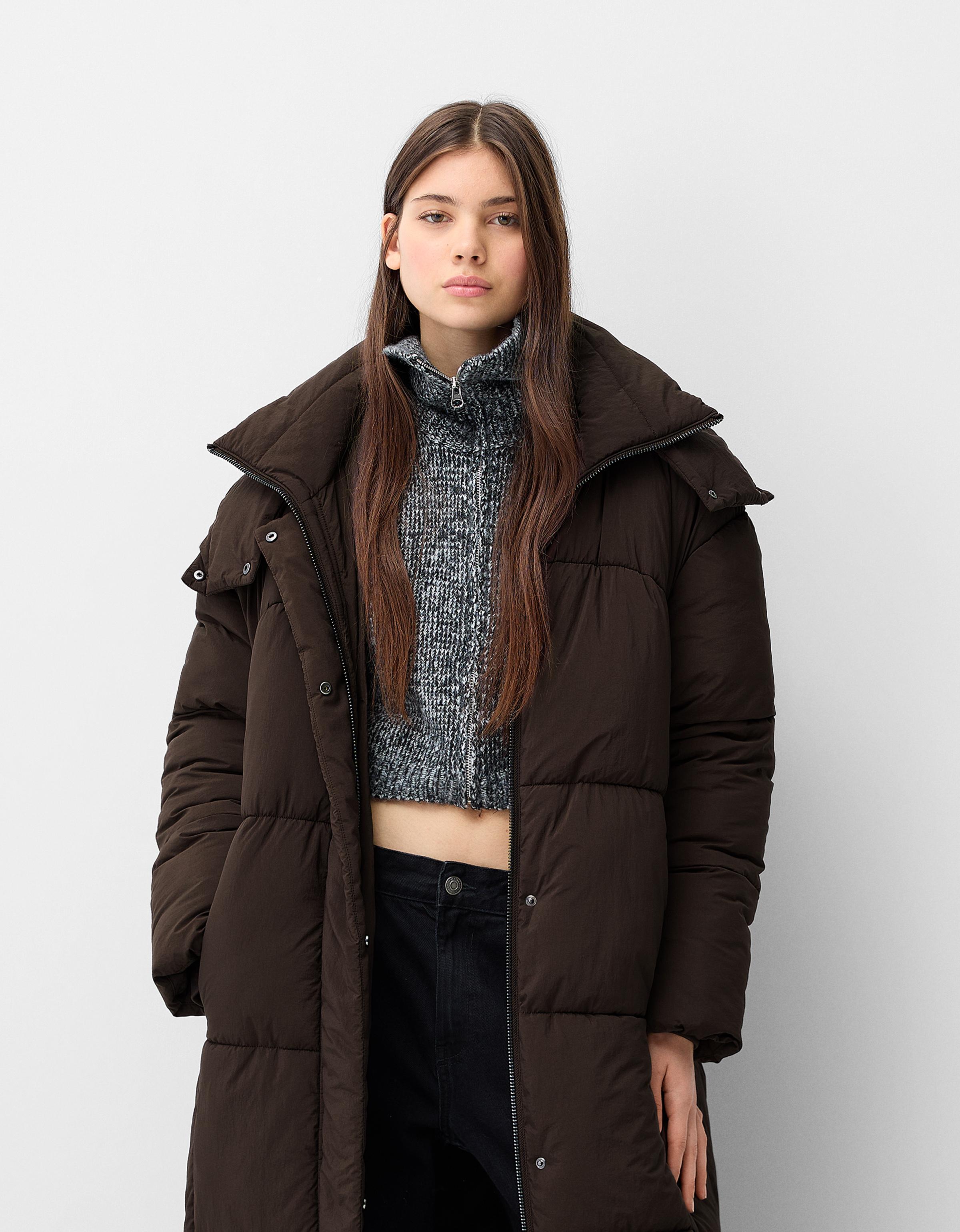 Long puffer coat Women Bershka