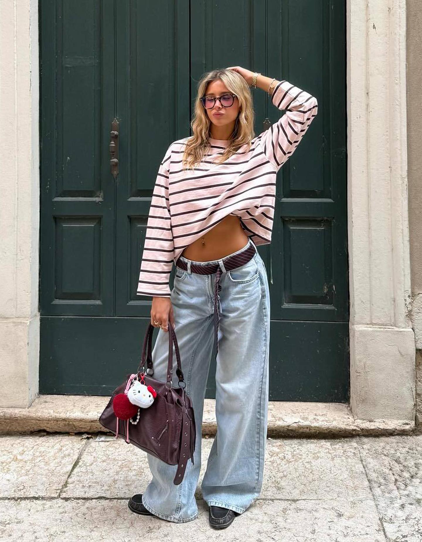 Bershka torba biker bordowy