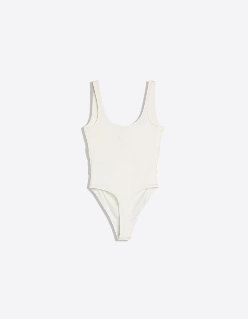 Body scollo quadrato-Bianco Roto