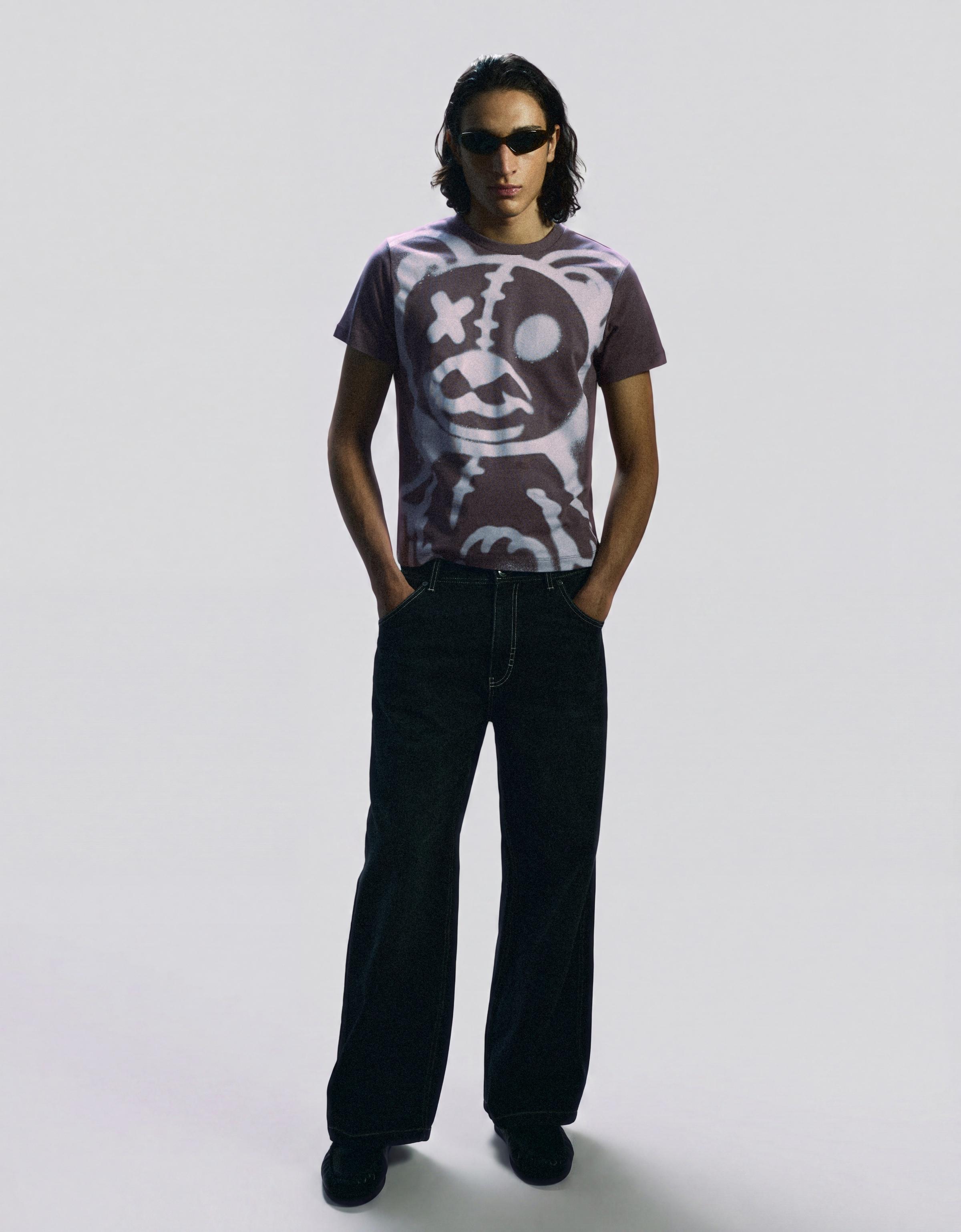 Short sleeve regular fit bear T-shirt — Blue