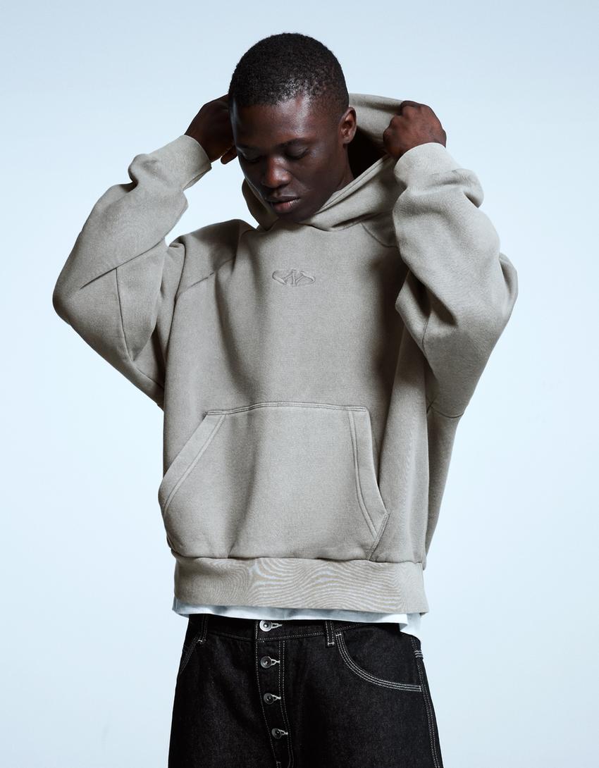 Boxy fit hoodie-Grey