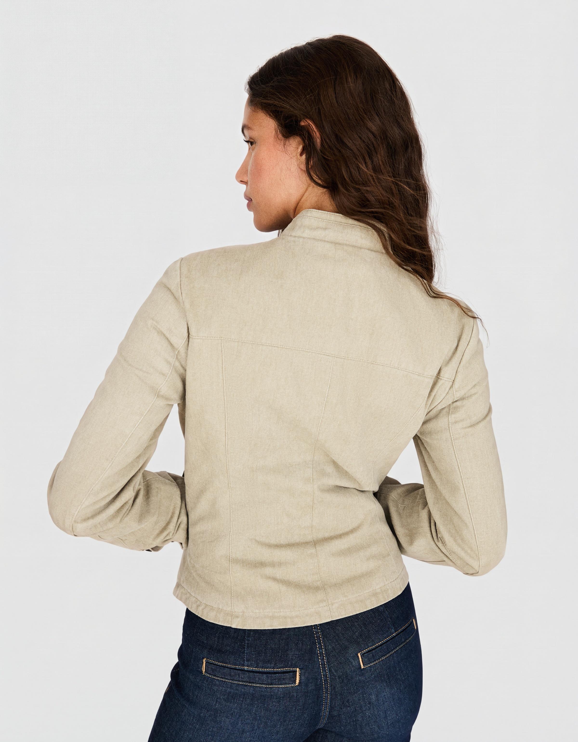 Double-breasted button-up blazer — Cream