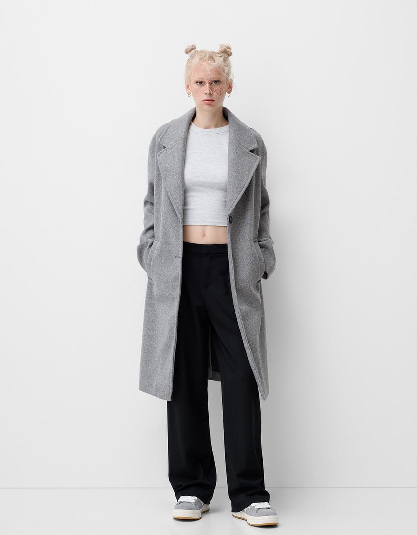 Long soft coat-Grey