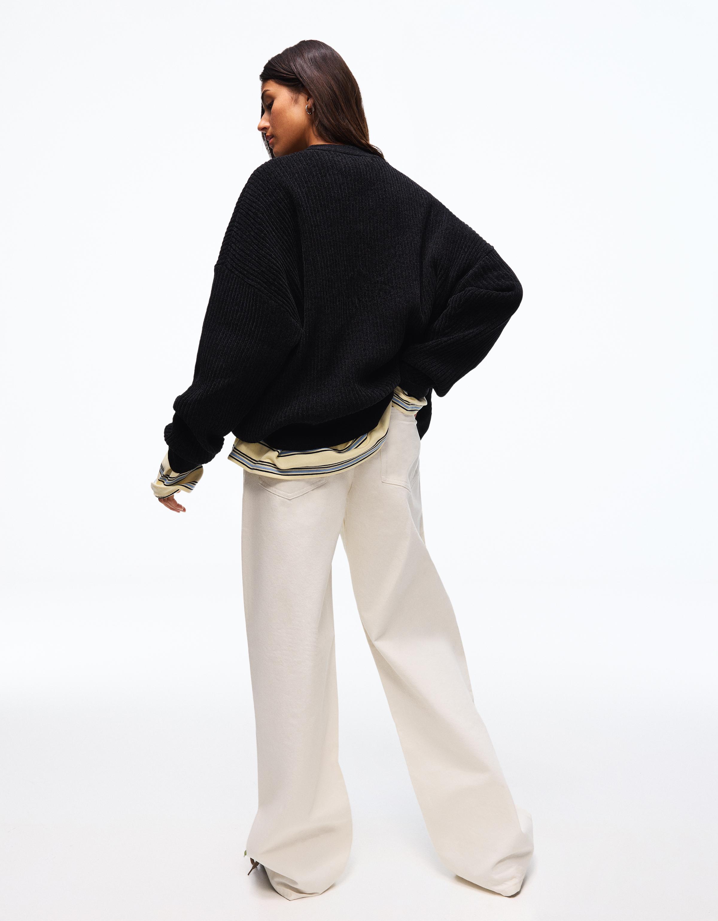 Baskılı şönil bisiklet yaka kazak - Görsel 39