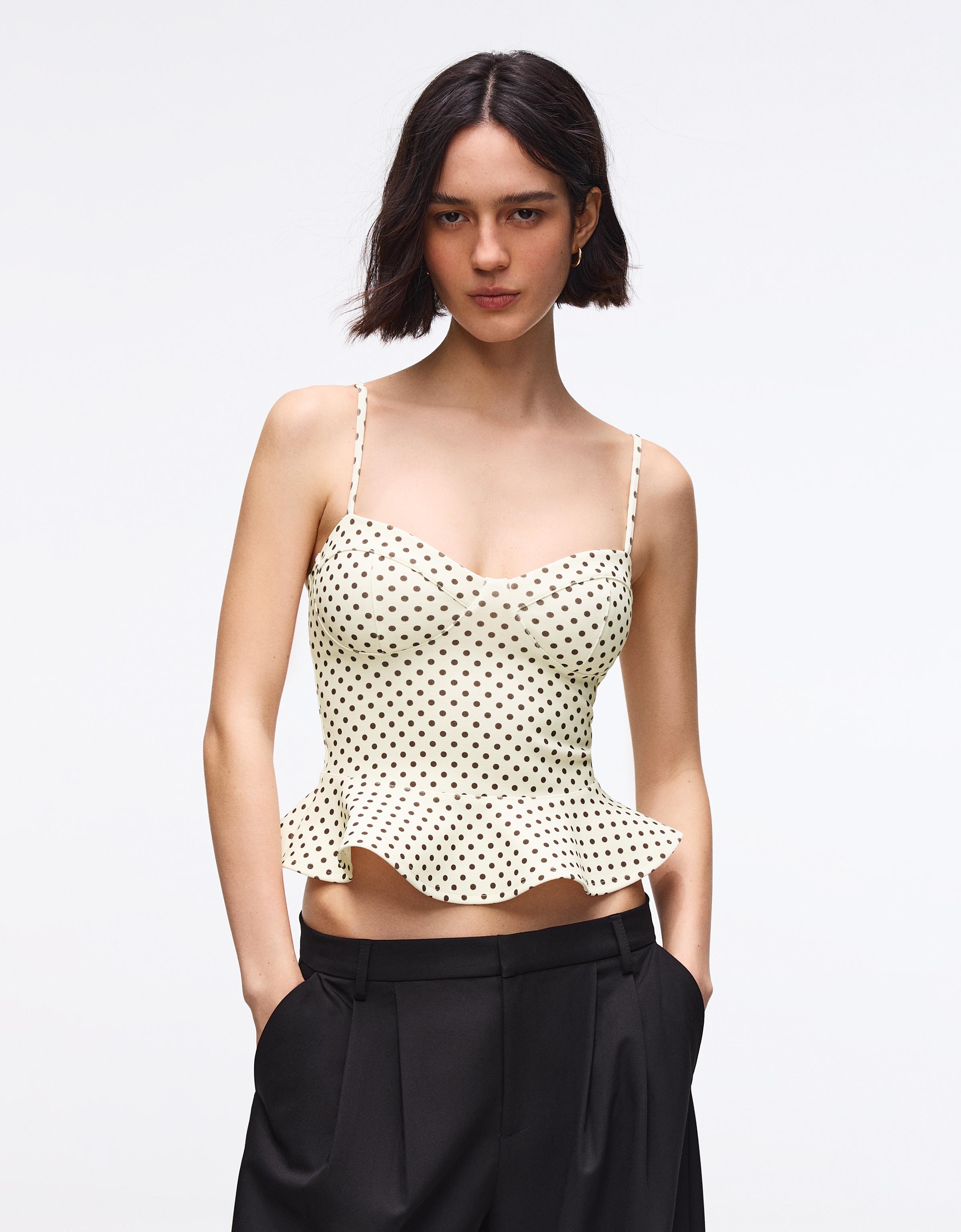 Top Peplum Corsé Mujer L Crudo