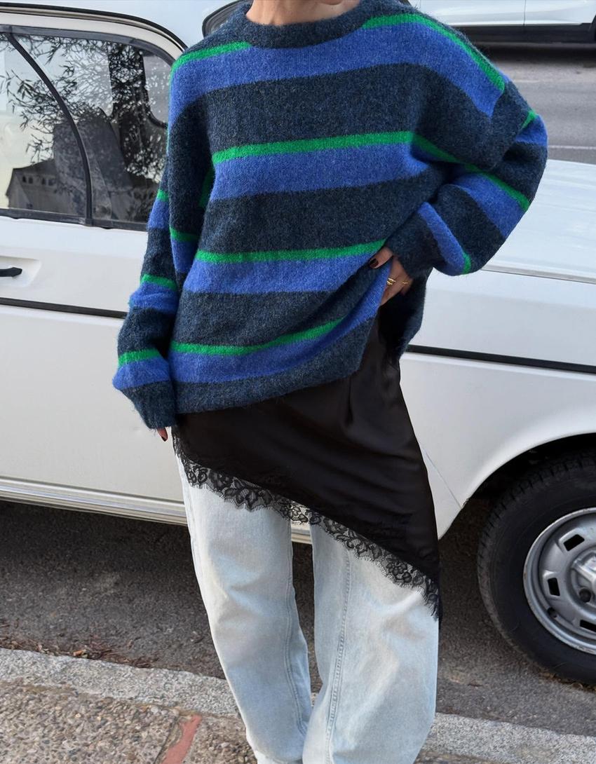 Multi-stripe sweater-Blue