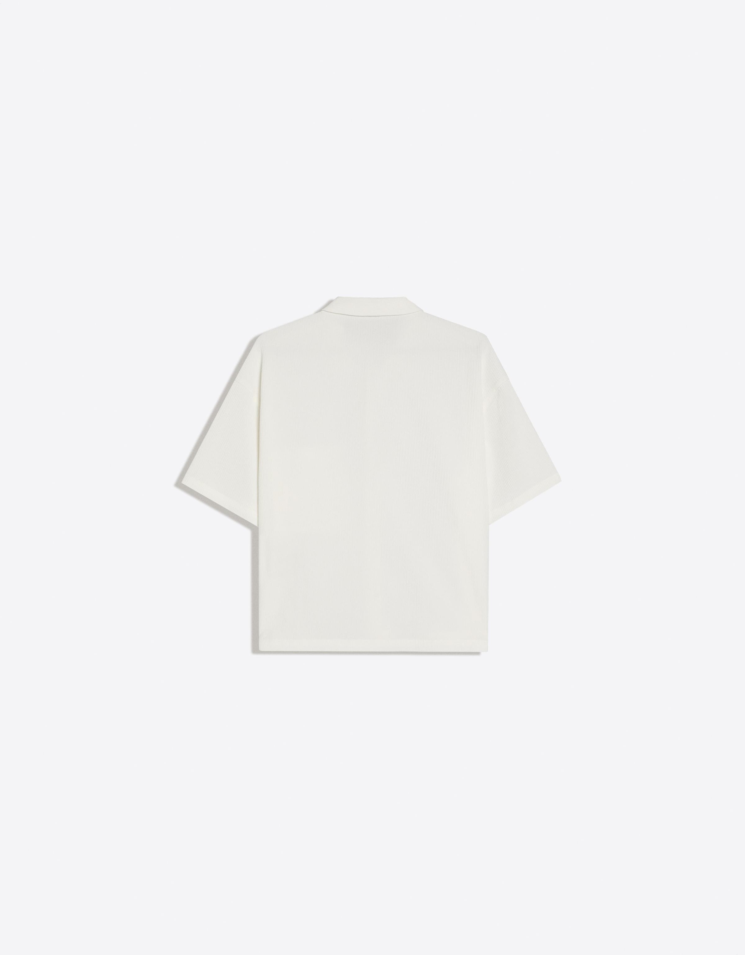 Pleated short sleeve boxy shirt — White