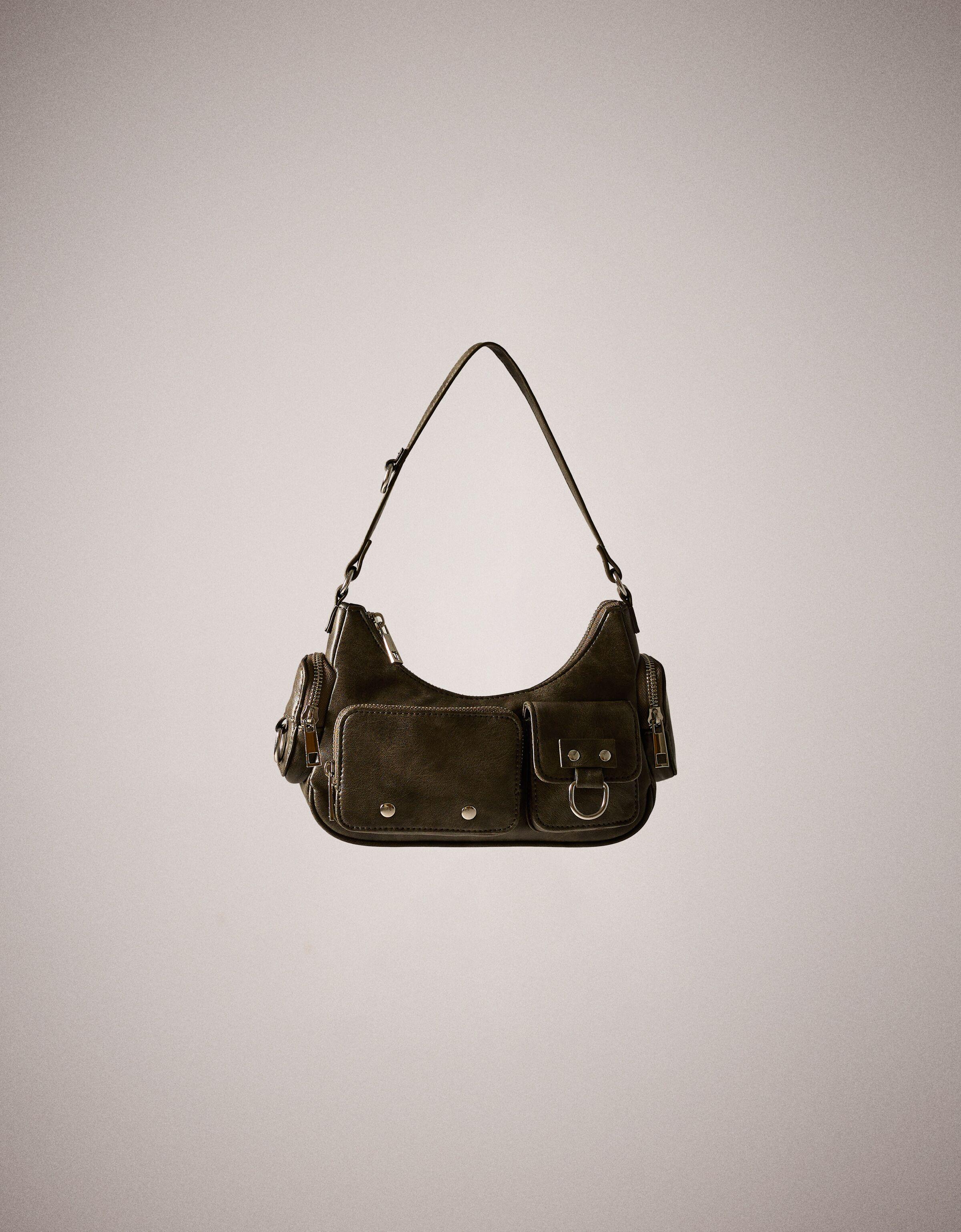 Multi-pocket shoulder bag — Dark grey