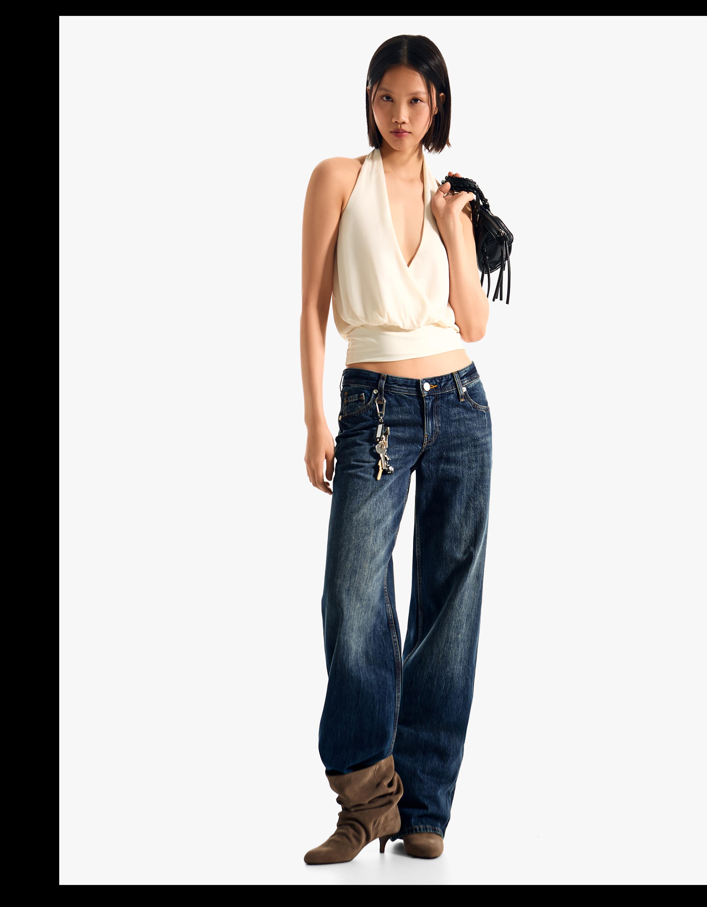 straight fit düşük bel jean - Görsel 18