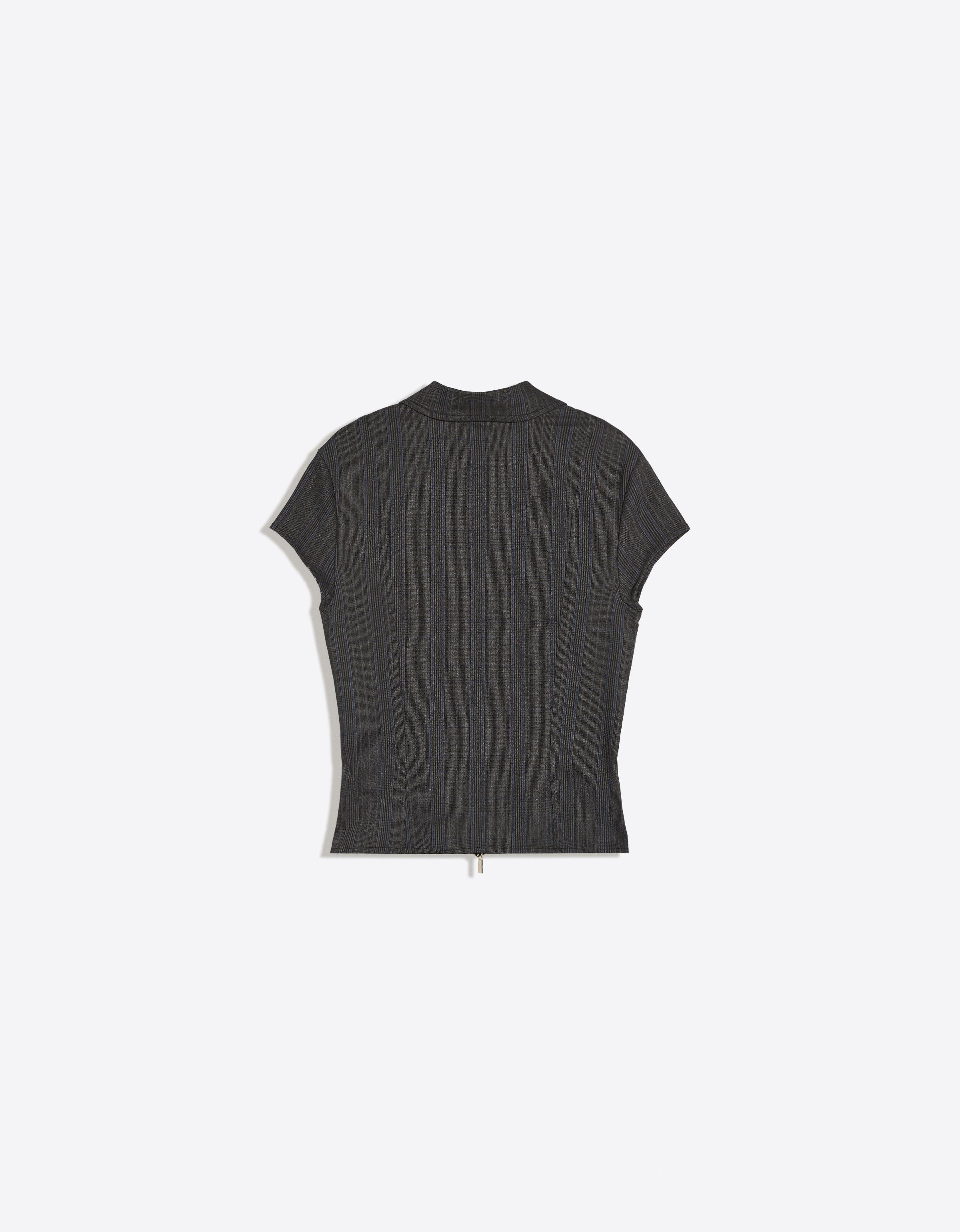 Short sleeve zip-up shirt — Dark grey
