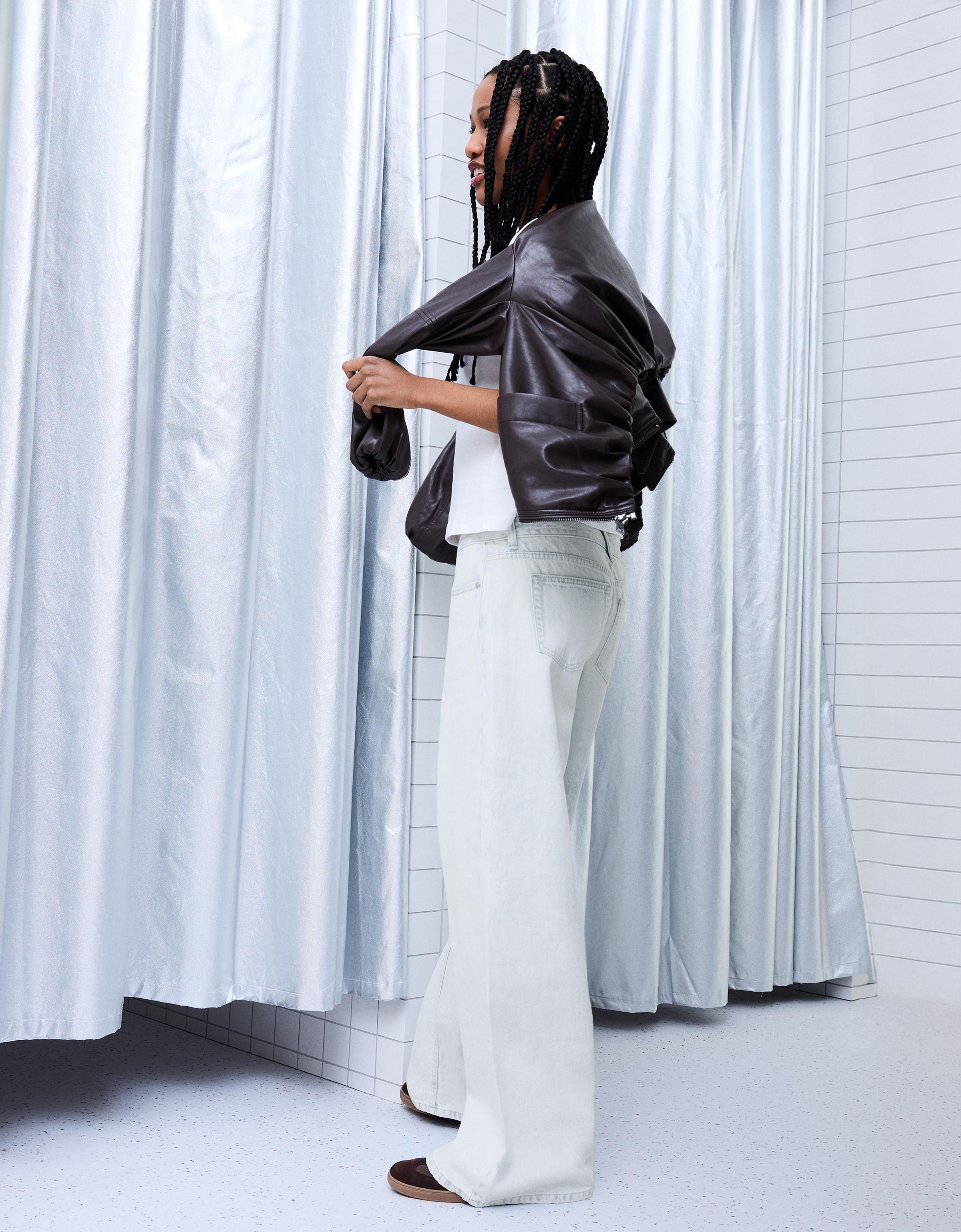 Geniş paça düşük bel jean - Görsel 98