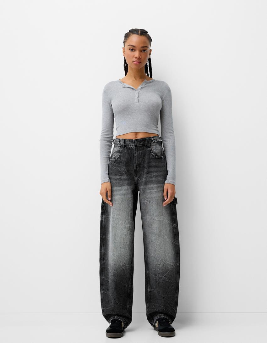 Adjustable balloon fit carpenter jeans - BSK Teen | Bershka