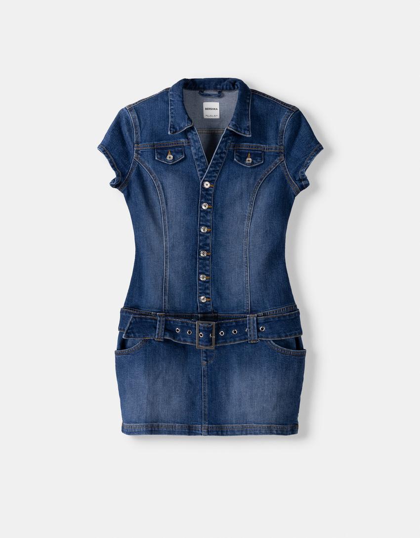 Vestido mini denim-Azul lavado-4