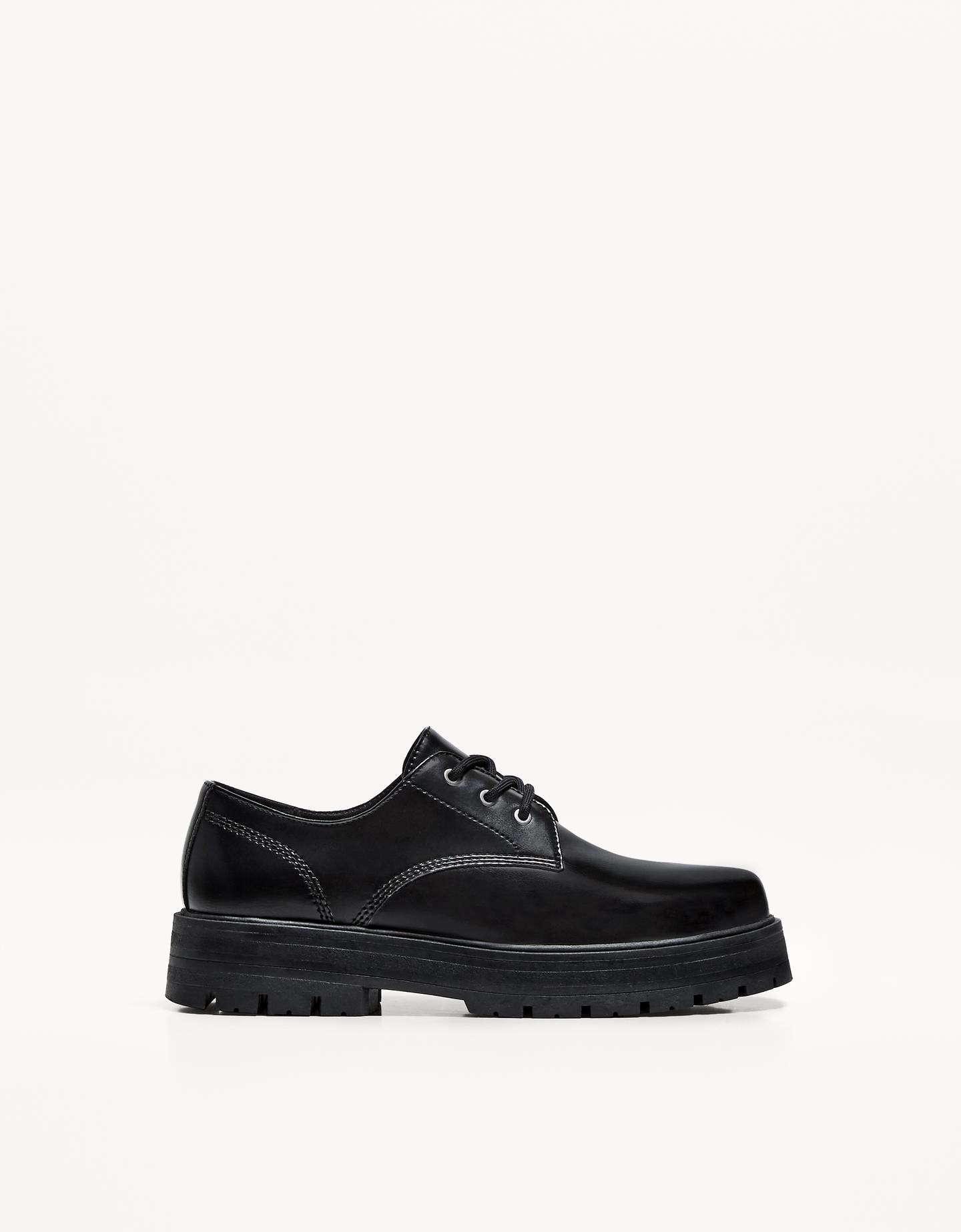 Bershka Zapato Blucher Hombre 39 Negro