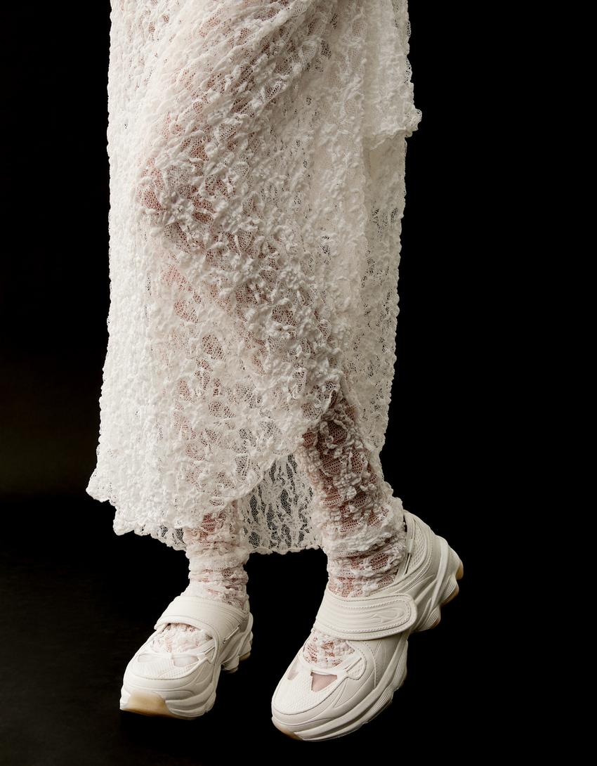 حذاء باليرينا رياضي ممزوج-أبيض-2