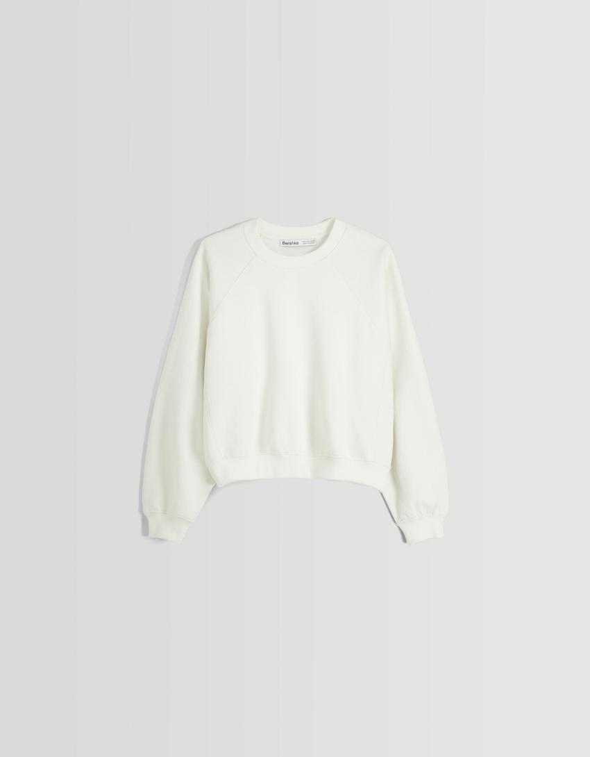 Raglan sleeve sweatshirt-Beige-4