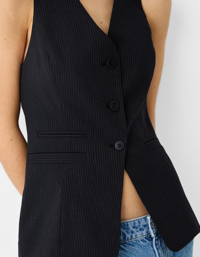 Long buttoned waistcoat-Black-6