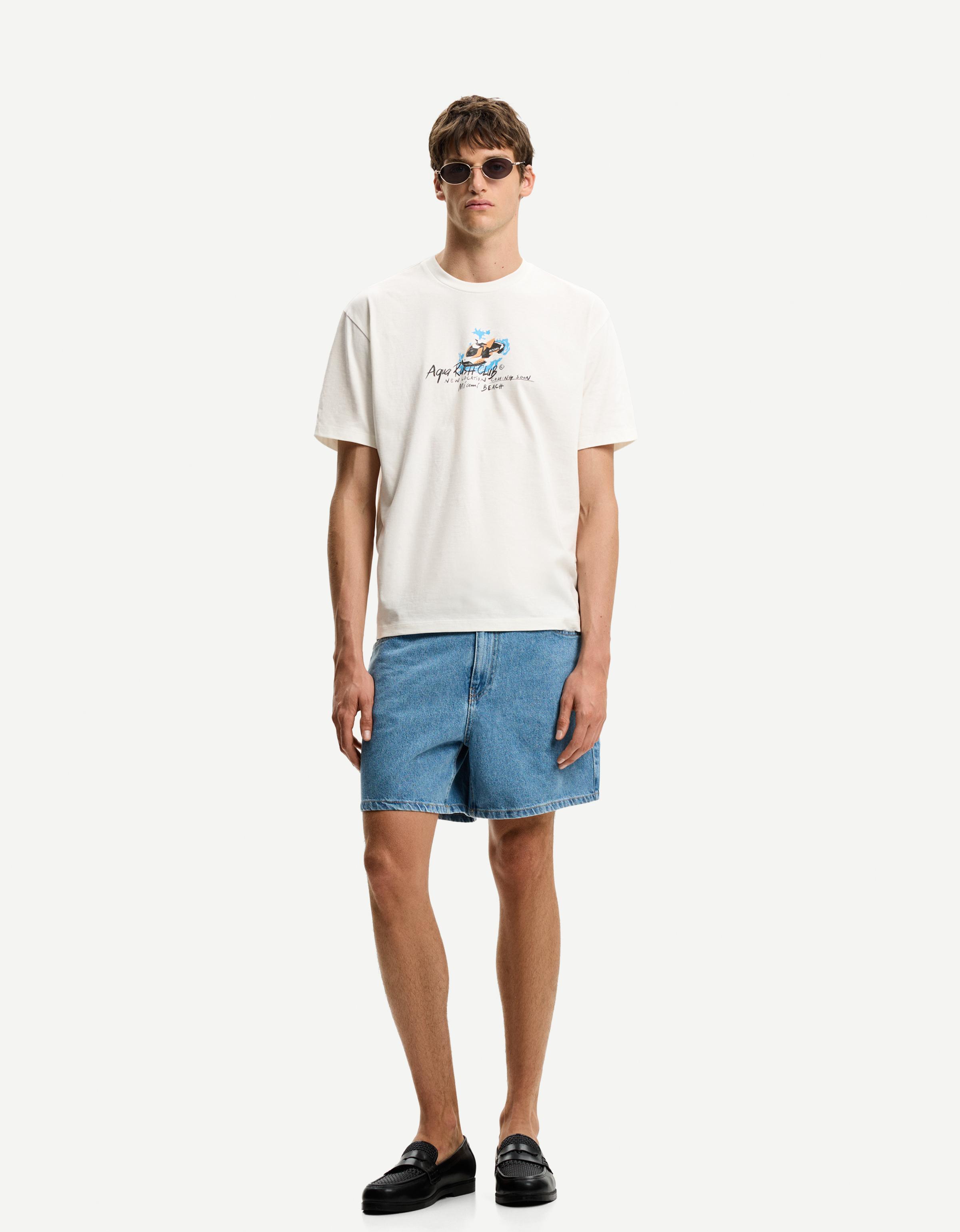 [COLN] ein faded short sleeve T-shirt (2c) 半そで Tシャツ Short sleeve slub effect T-shirt - T-shirts - Men | Bershka