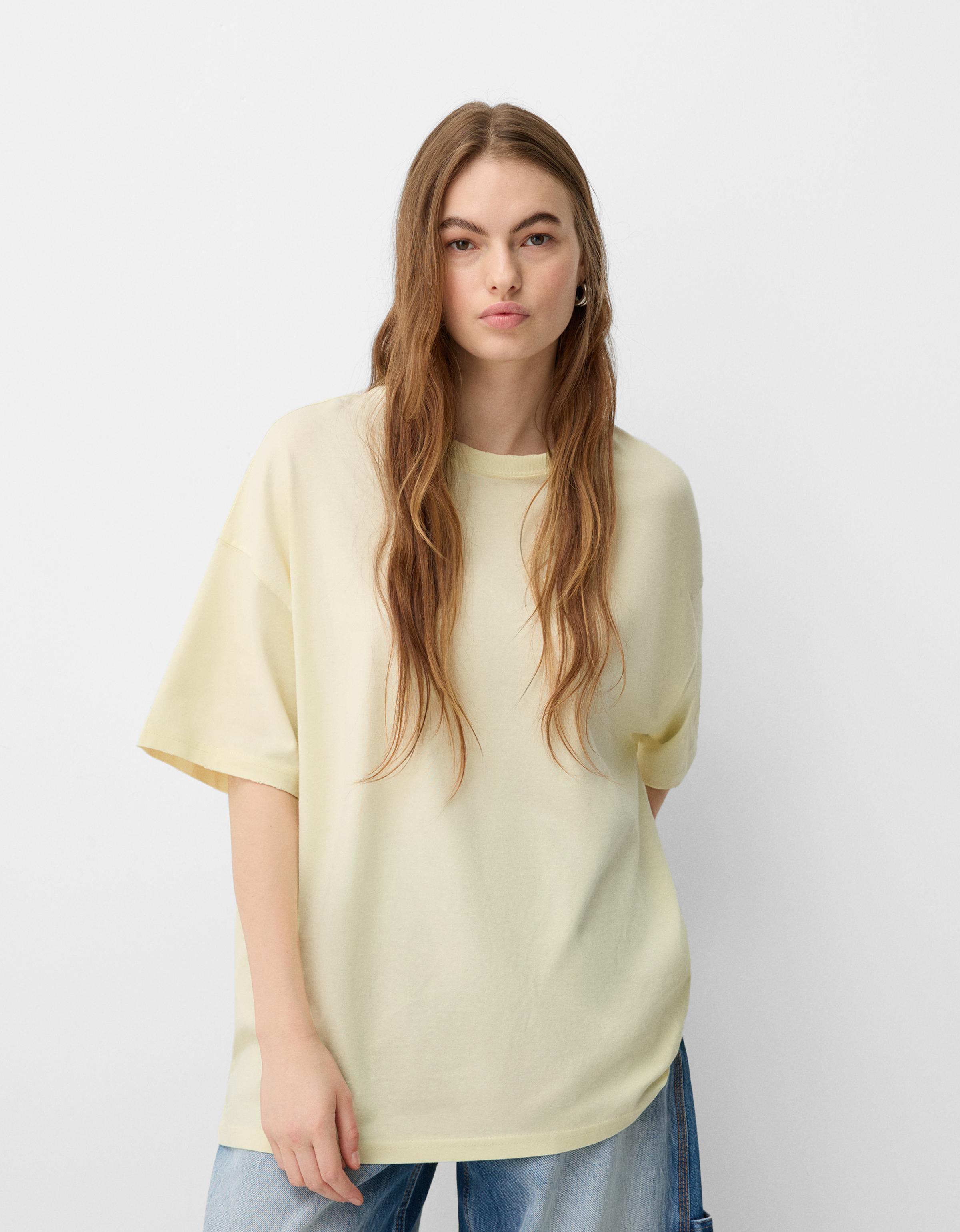 T-shirt Femme Oversize Jaune Citron – Made In Italy – Tailles 40/42/44/46
