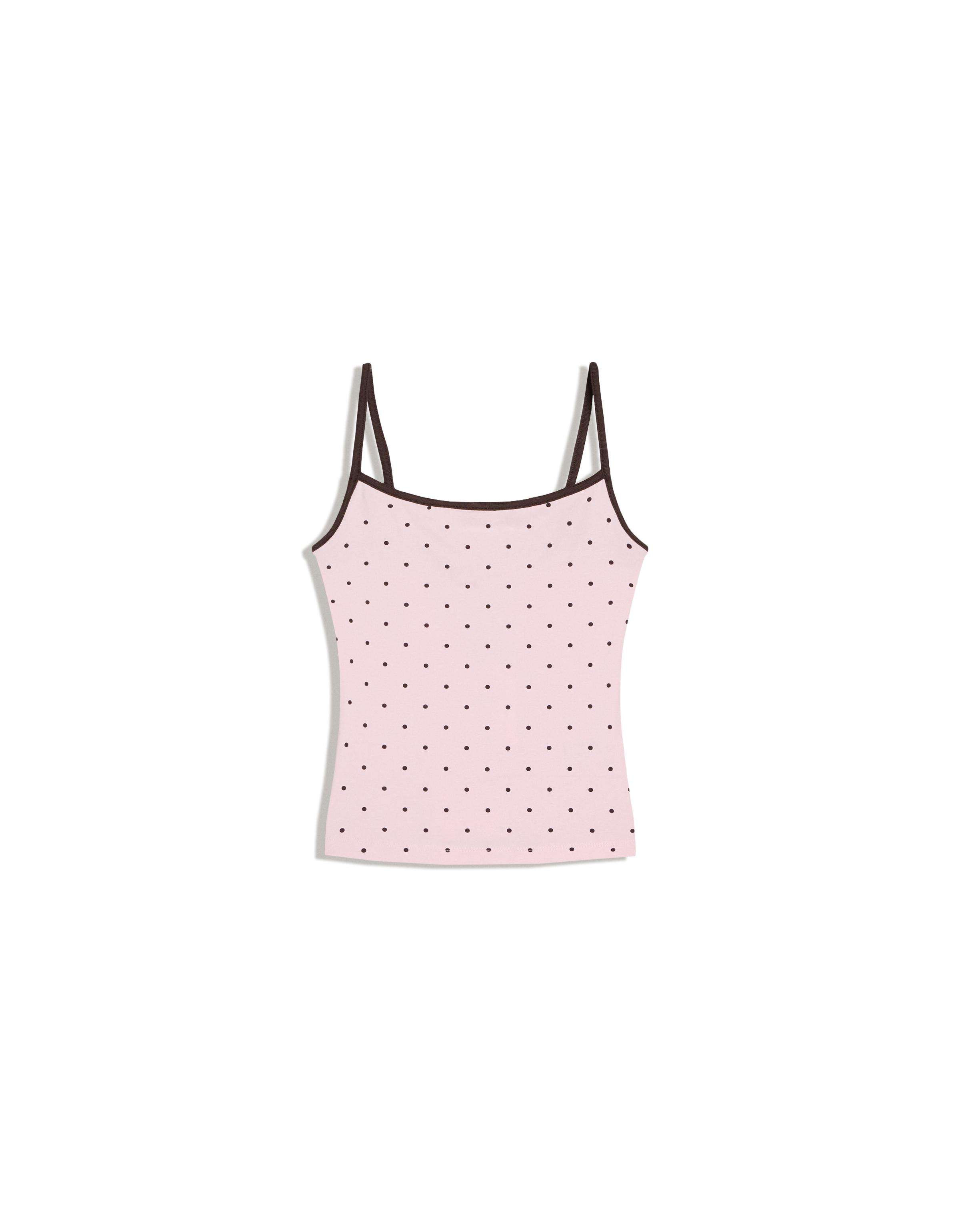 Contrast strappy top — Pink