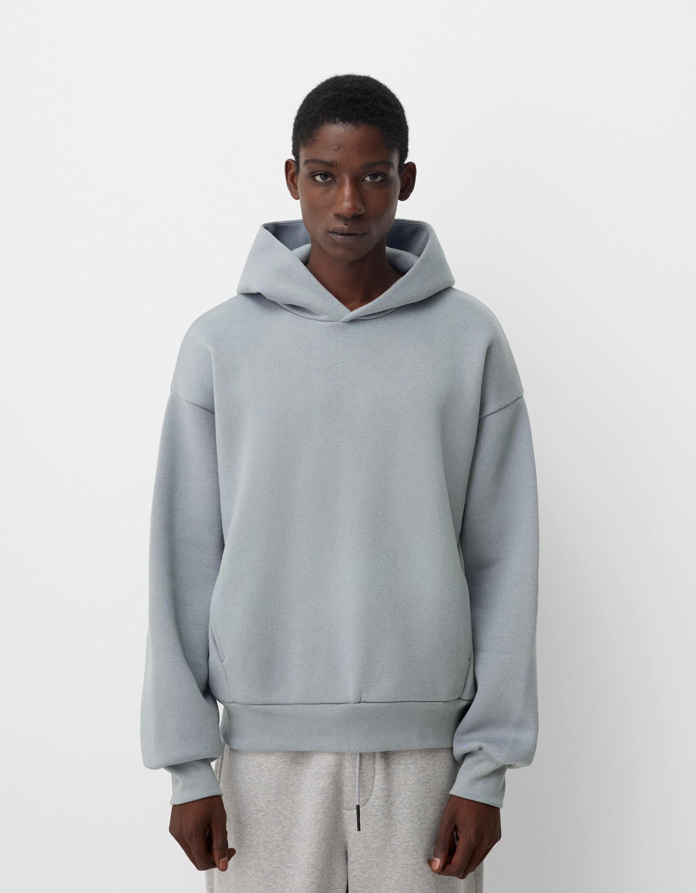 Bershka Hoodie Herren M Ausgewaschenes Blau