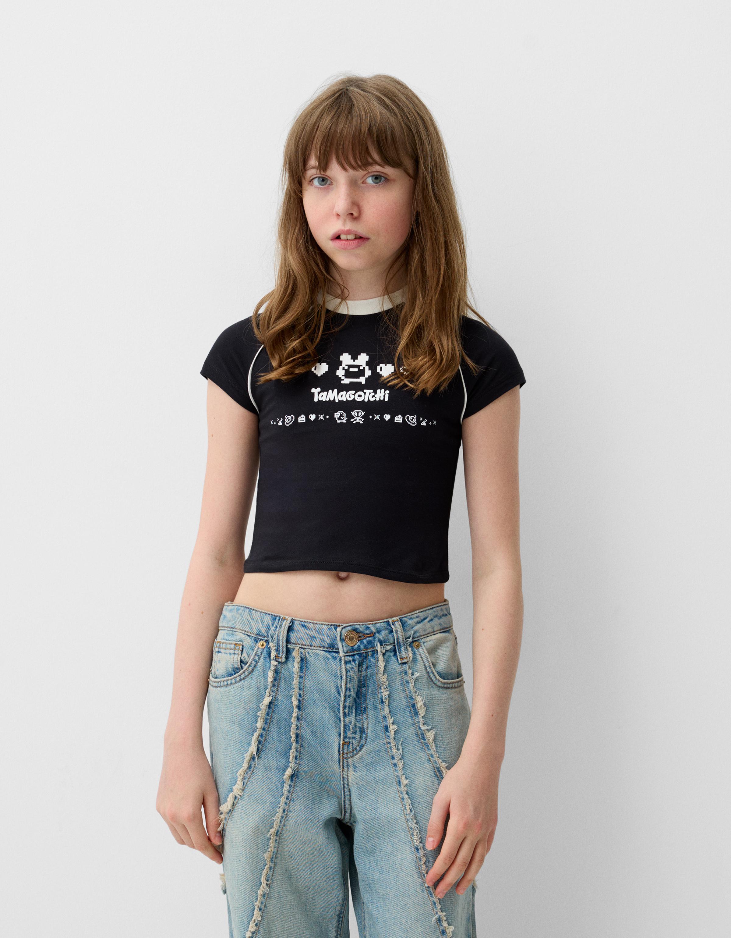 Maglietta Tamagochi a maniche corte Donna Bershka