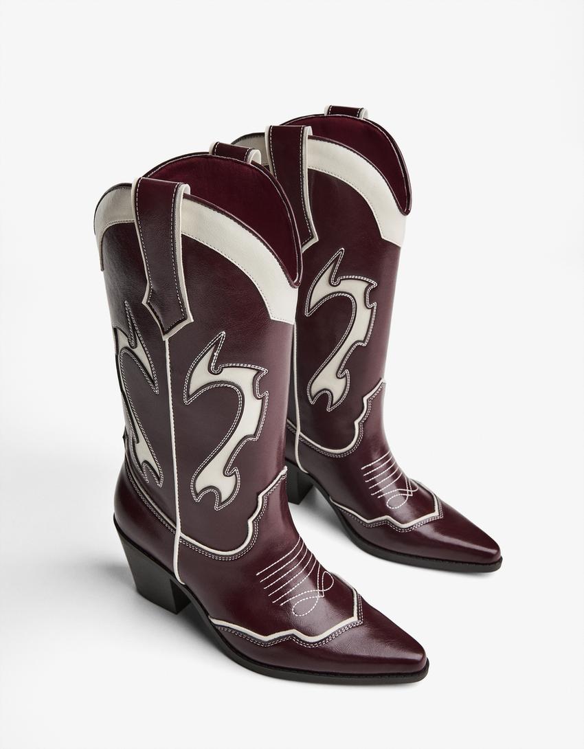 Bota tacón cowboy
