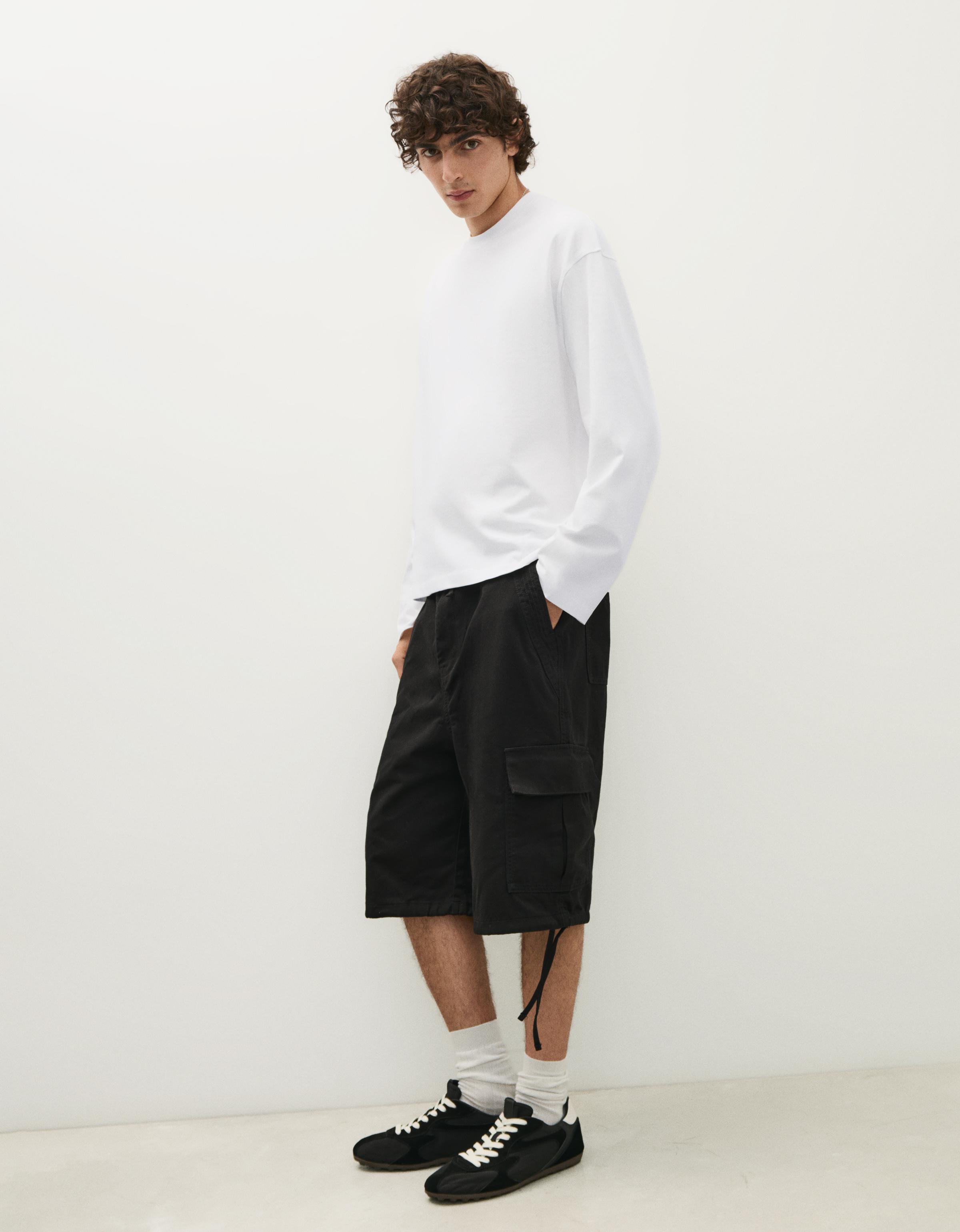 Boxy long sleeve T-shirt — White