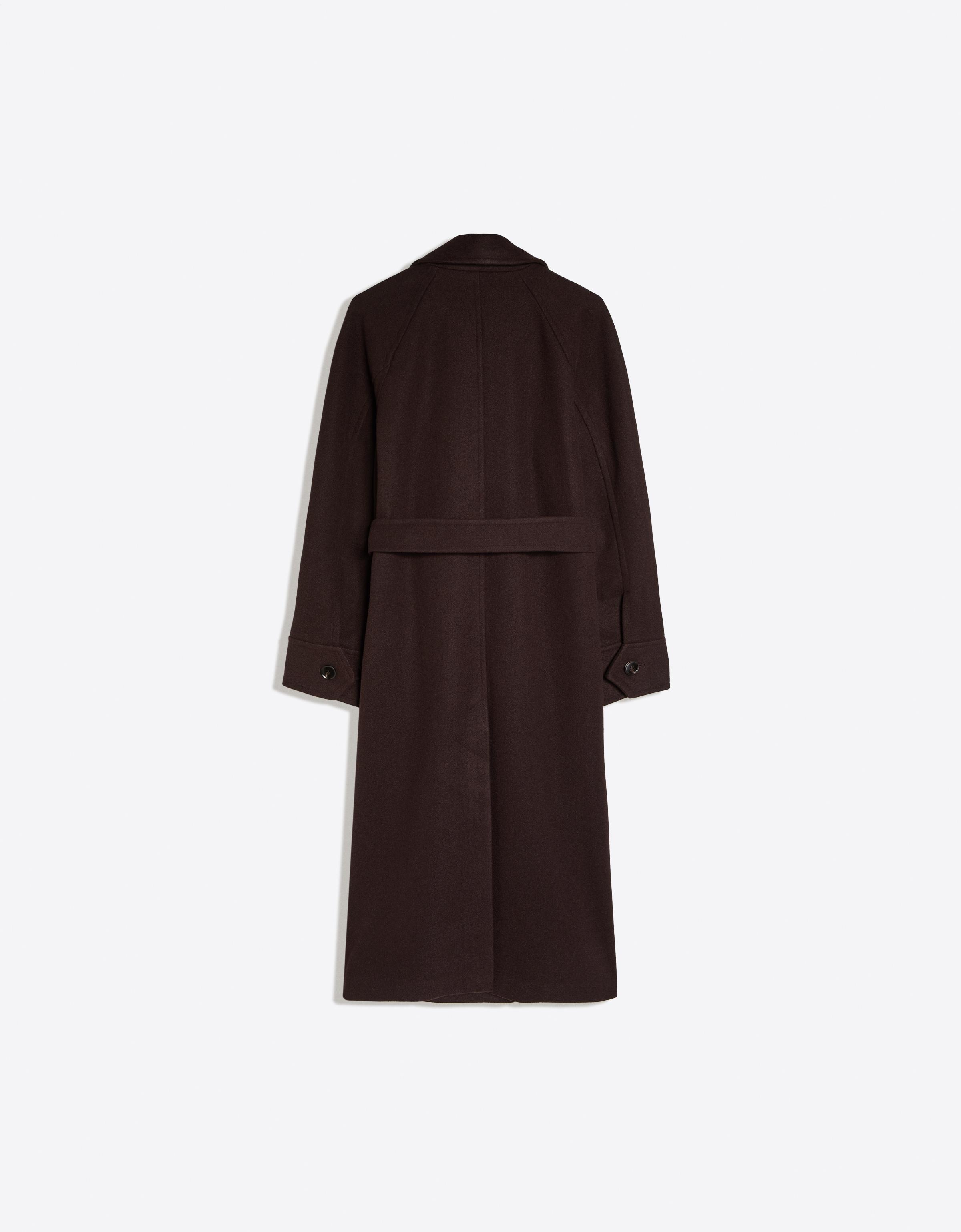 Long soft belted coat — Brown