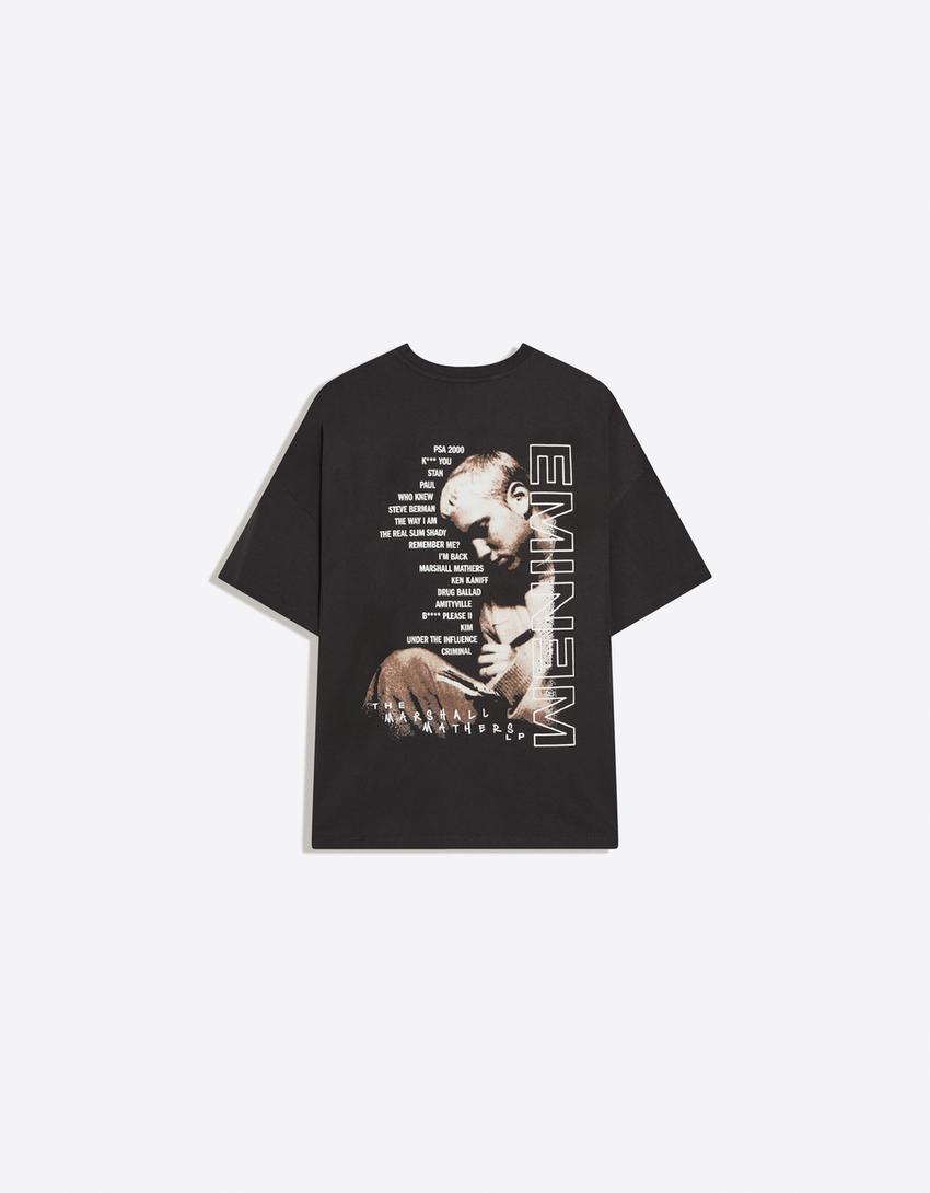 Oversize T-Shirt mit Eminem-Eminem-Print-Grau