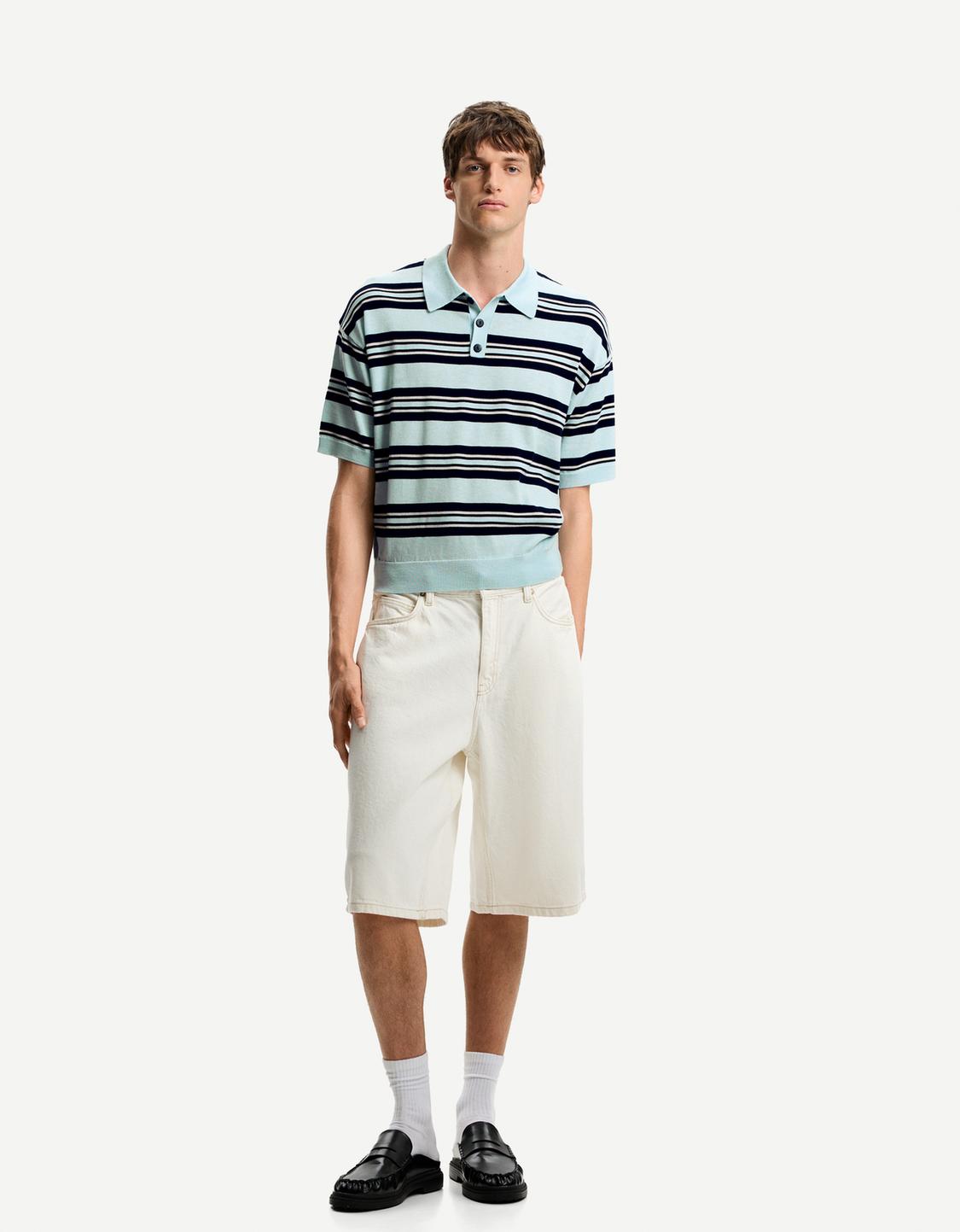 Striped polo shirt