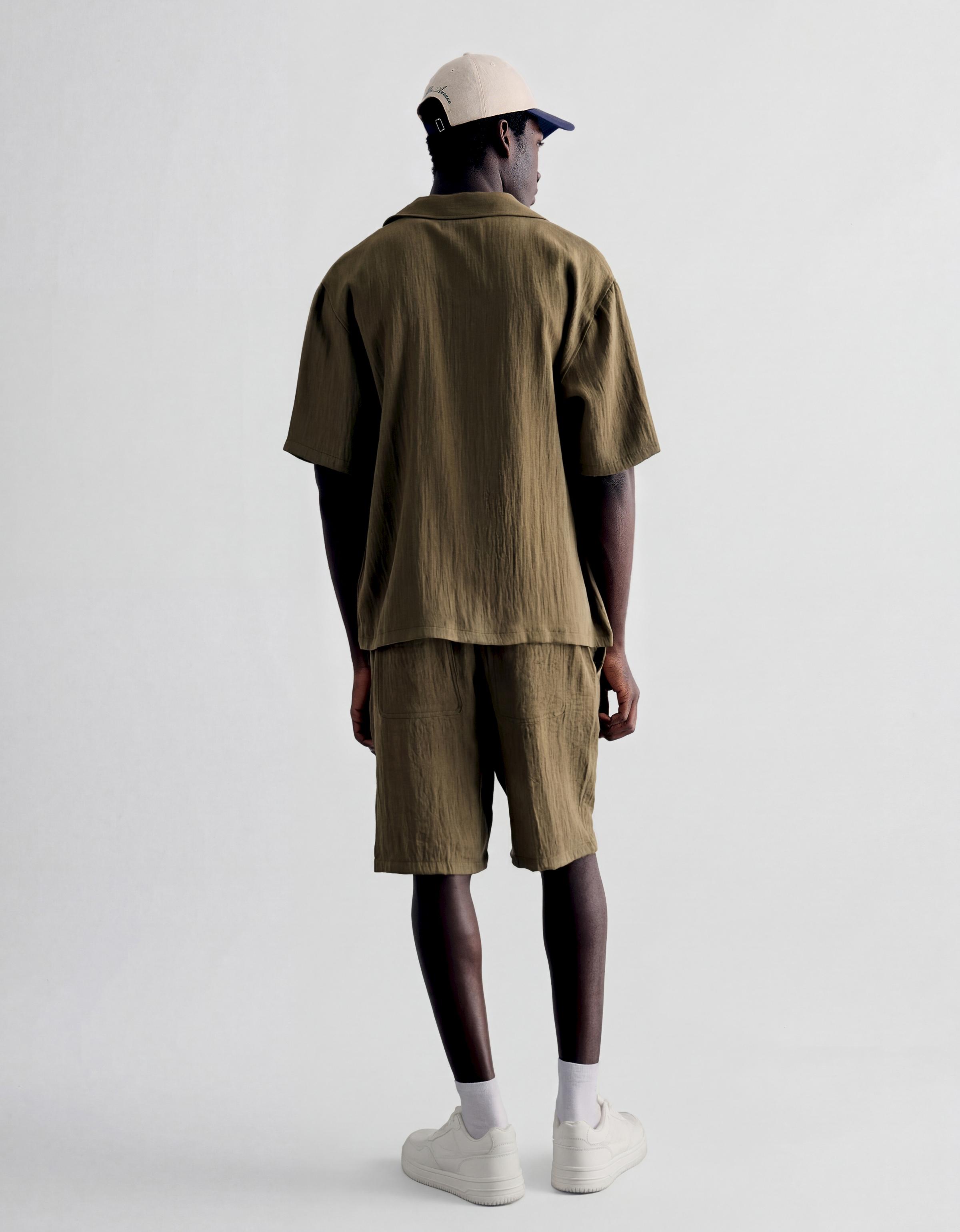 Rustic jogger Bermuda shorts — Khaki