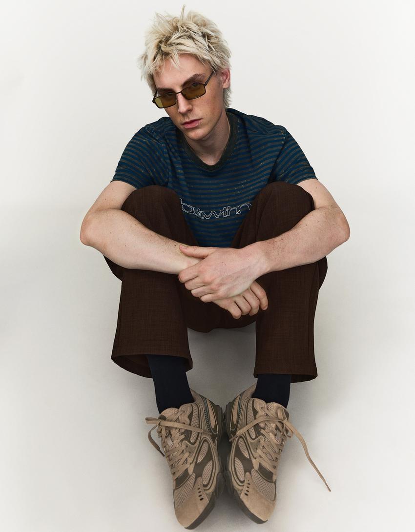 Fine-soled sneakers-Brown